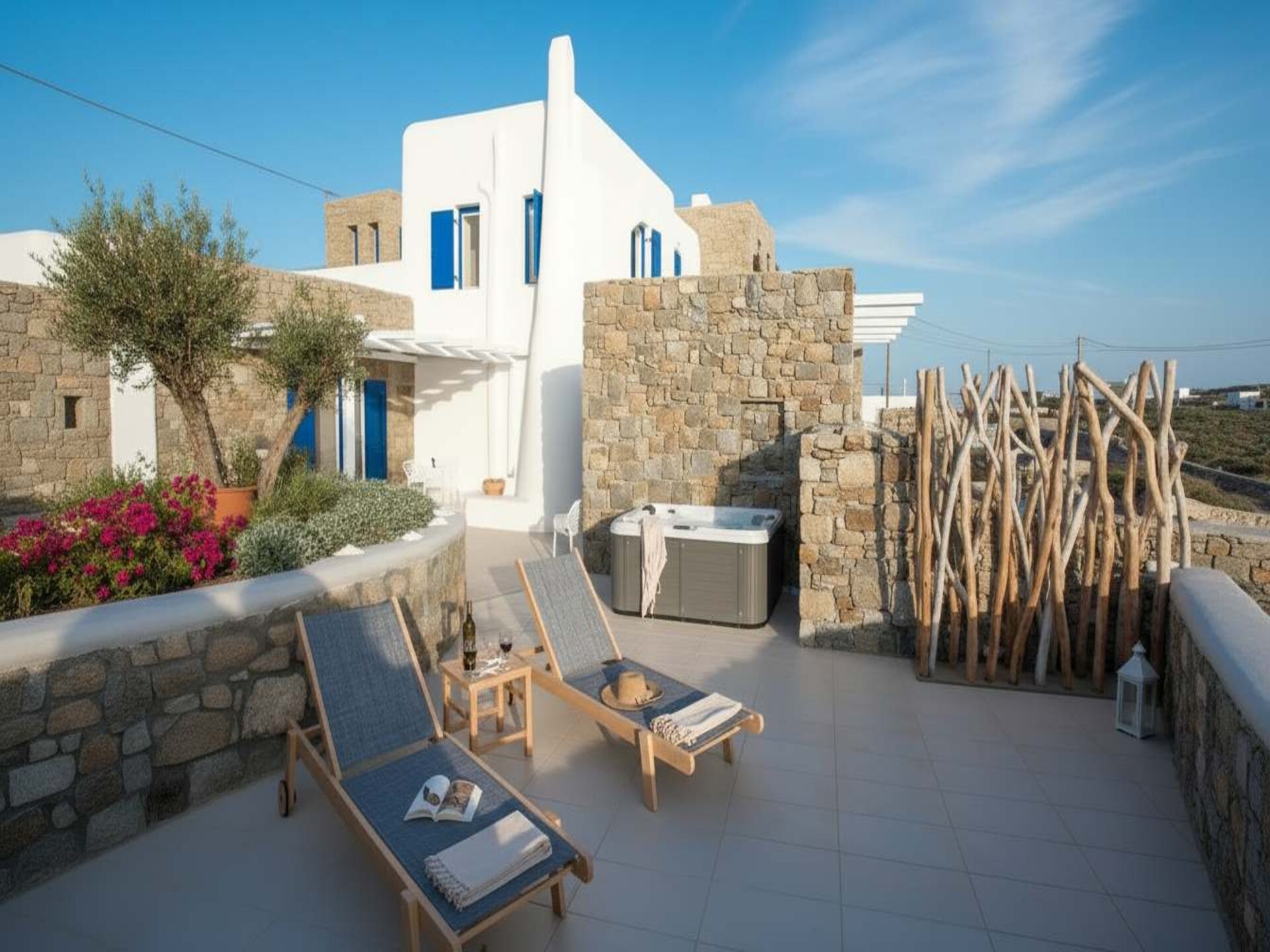 Romantische suite met jacuzzi en zeezicht in Choulakia, Mykonos - foto 6