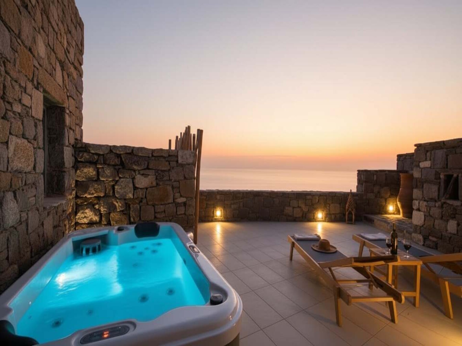 Romantische suite met jacuzzi en zeezicht in Choulakia, Mykonos - foto 15