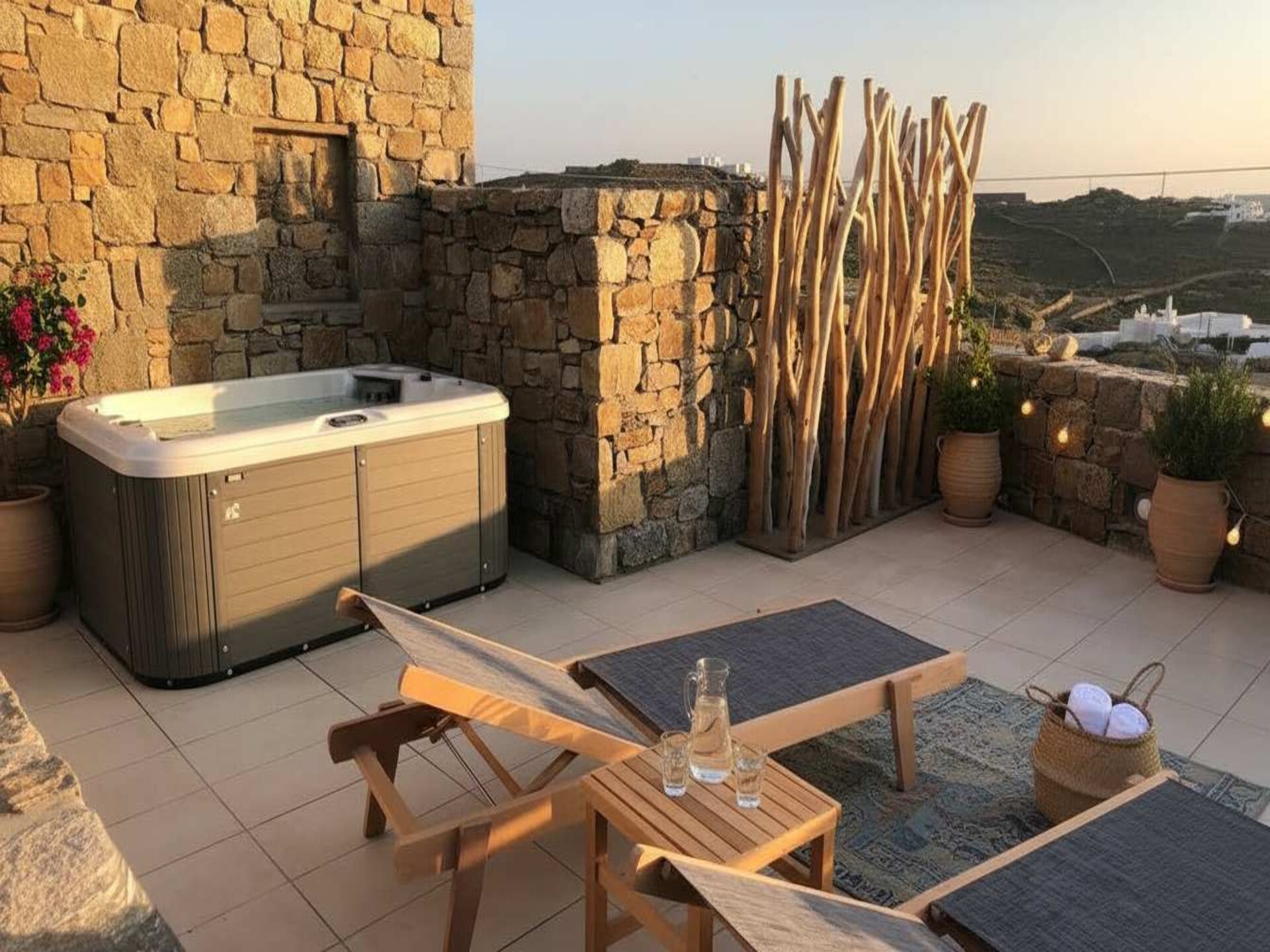 Romantische suite met jacuzzi en zeezicht in Choulakia, Mykonos - foto 16