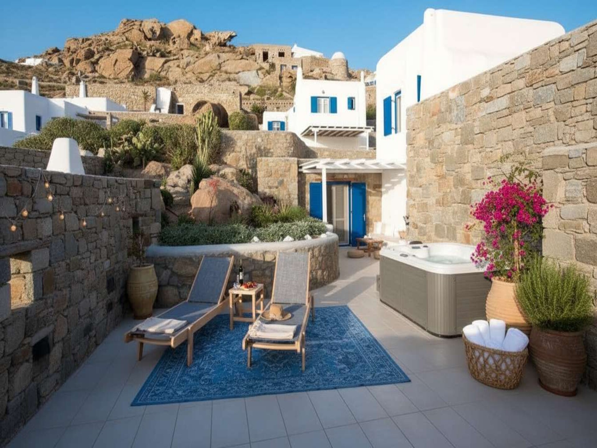 Romantische suite met jacuzzi en zeezicht in Choulakia, Mykonos - foto 17
