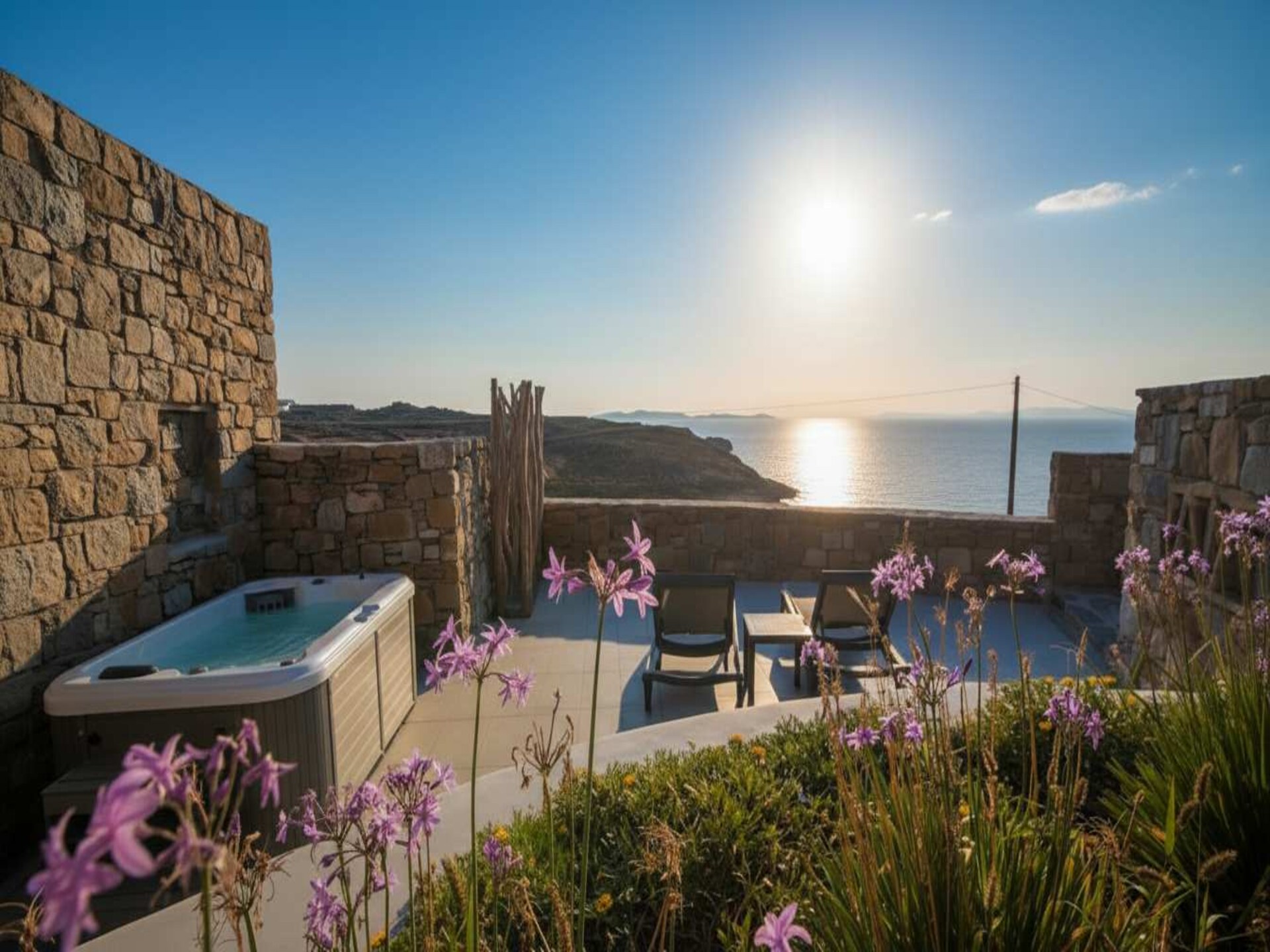 Romantische suite met jacuzzi en zeezicht in Choulakia, Mykonos - foto 14