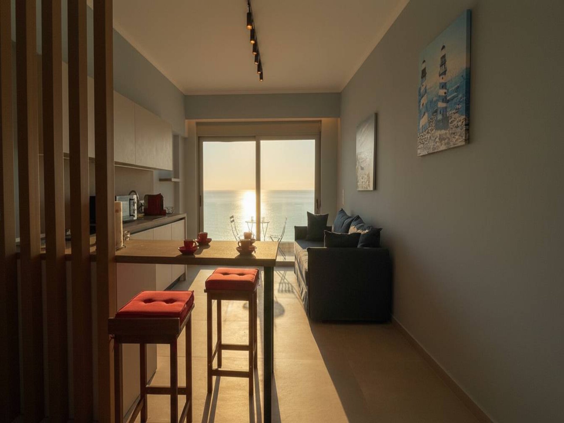 Elegante studio direct aan zee in Charaki met panoramisch uitzicht - foto 4
