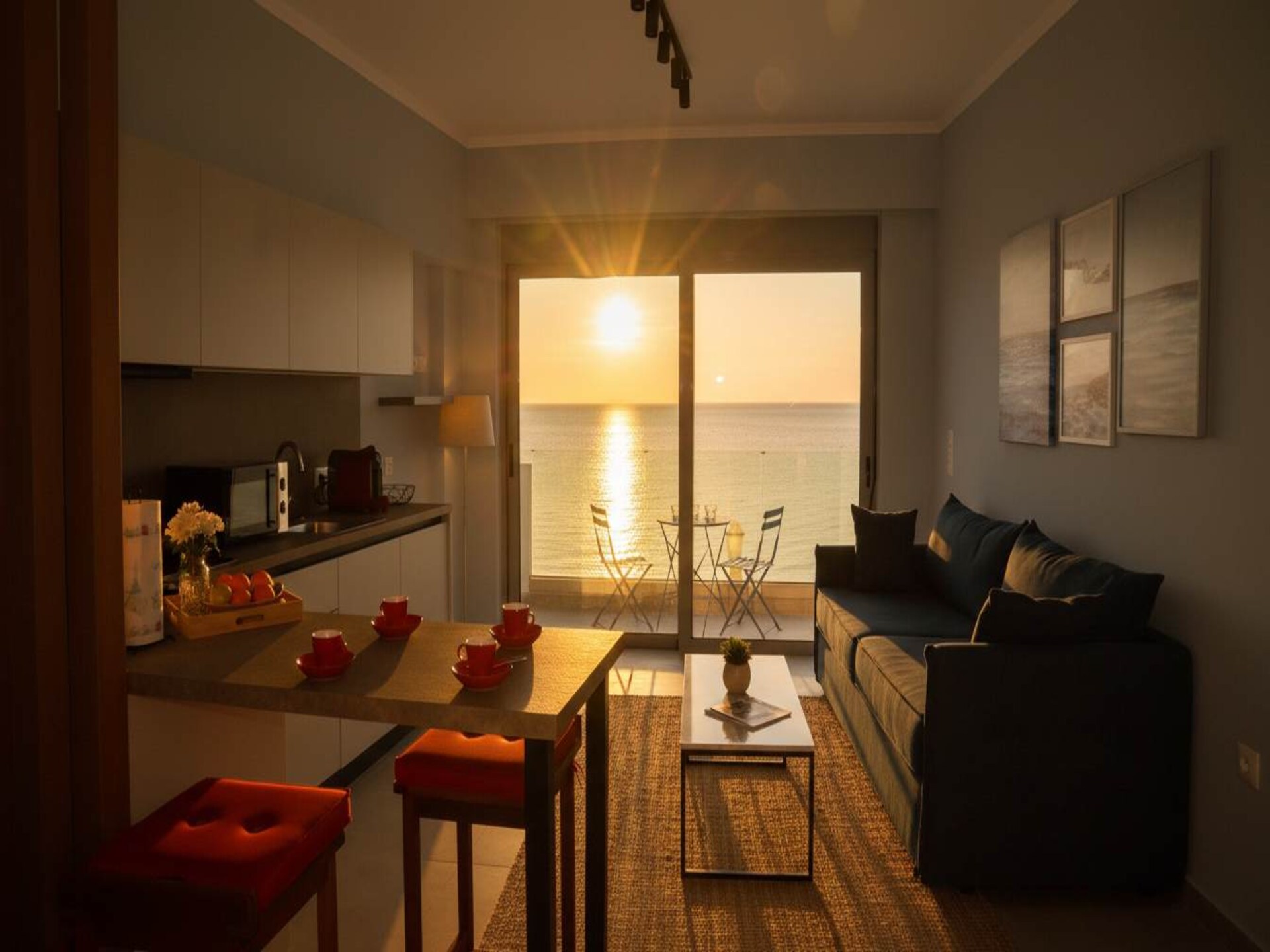 Moderne studio aan het strand van Charaki met weids zeezicht - foto 11