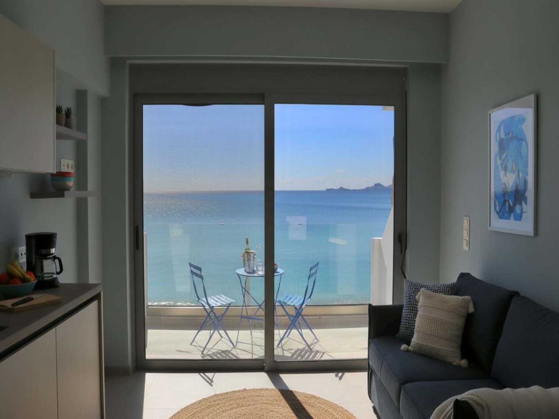 Moderne studio aan het strand van Charaki met weids zeezicht - foto 9