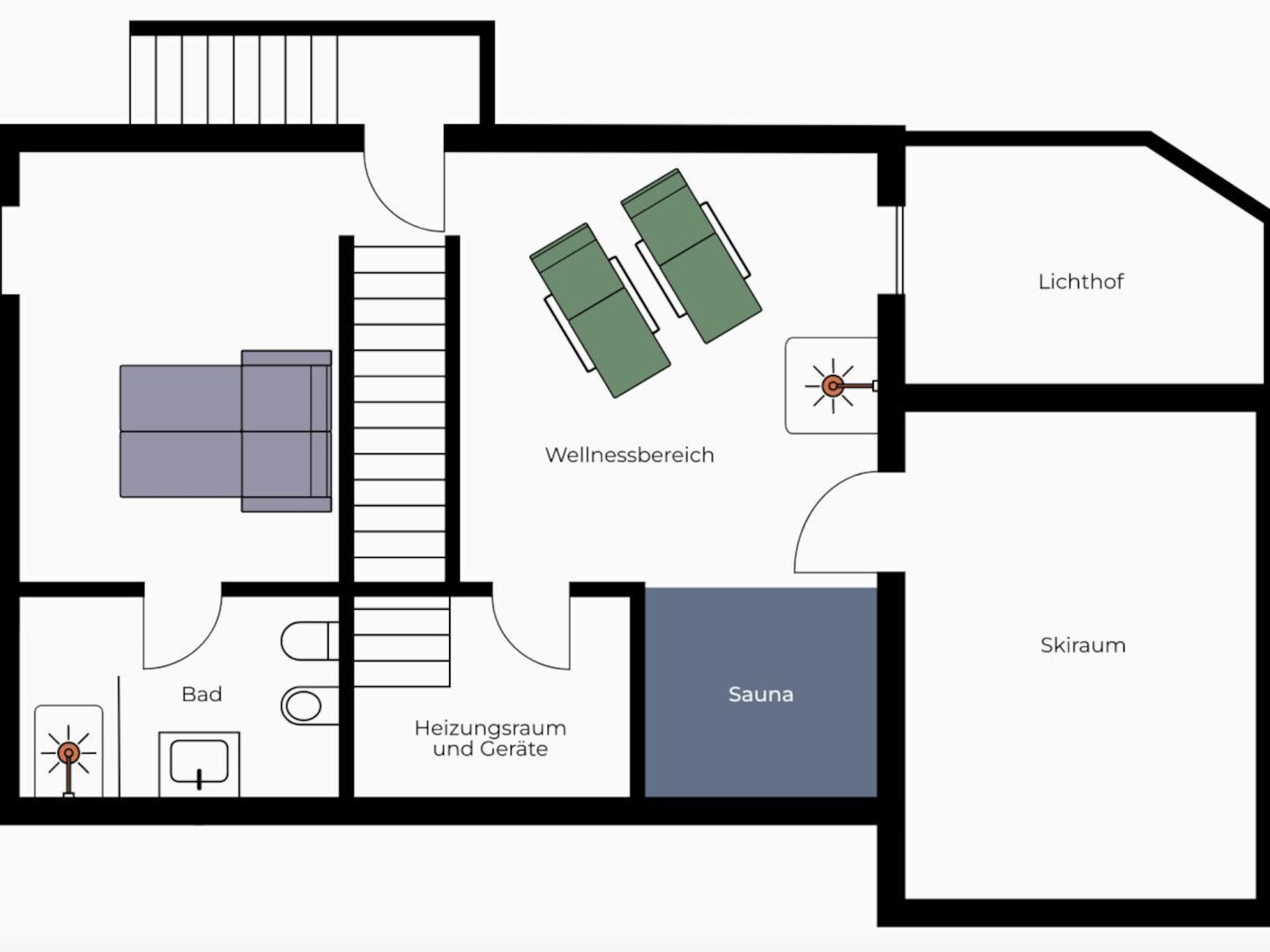 Villa Heuberg in Hirschegg: 100 meter van de piste met sauna - foto 43