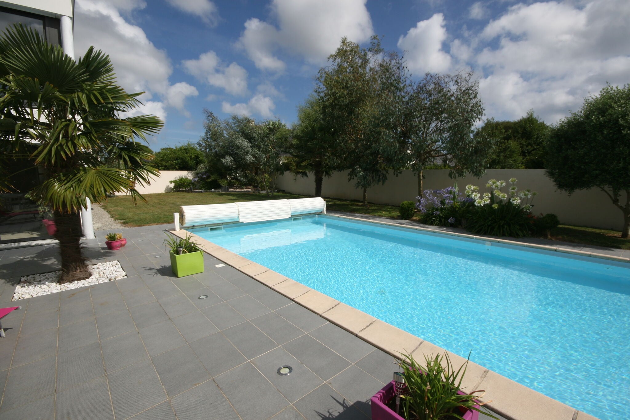 Modern villa with private heated pool, located 2 km from the sandy beach.