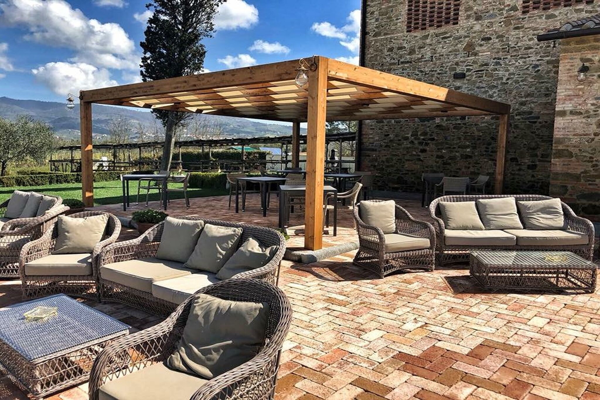 The peaceful and stunning Tuscan countryside and lush greenery of this holiday home in Florence is sure to give you a relaxing holiday experience. With 2 bedrooms to accommodate 5, a shared swimming pool to swim and a shared garden to enjoy views, the property is ideal for a large family or group.

The nearest town centre is 3 km away, where you can also enjoy nightlife. Delicious food can be savoured in restaurants, 3 km away. The forest is 4 km away, where you can go for walks. 

You can just relax in the garden and enjoy the views. There is a terrace to enjoy meals, while barbecue prepares delicacies for you. Bicycles are available on request and for a small fee. Parking is on-site. Sun loungers are there to get tanned. Washing machine is available 

Nearest airport is located 40 km away. Train station is at 9 km. 
Breakfast included in the price of your stay.
