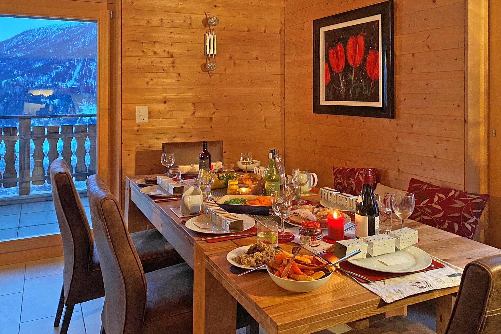 Bright Alpine Retreat
Set in sunny Les Masses, this stylish three-bedroom chalet welcomes families and groups of up to six with a cozy yet modern alpine atmosphere. The open-plan living and dining area, warmed by a fireplace, is designed for gathering after a day in the mountains, while large windows frame sweeping views of the Alps. A fully equipped kitchen makes mealtimes simple, and thoughtful details such as Smart TV, WiFi, and a hairdryer add everyday comfort.
Ski and Explore
The chalet sits within the vast 4 Vallées ski area, offering quick access to slopes, a popular sledge run between Thyon and Les Collons, and a snowpark for added adventure. Skiers and snowboarders will find plenty of variety across this expansive terrain, while winter walkers can follow scenic paths through the surrounding landscapes. In summer, hiking and cycling trails begin close by, making the location appealing across all seasons.
Dining and Convenience
Just 500 meters away, the town center provides everything you need, from a supermarket for essentials to restaurants serving traditional Valais dishes such as raclette and fondue. Cafés and après-ski spots add to the local charm, while a short drive to Sion offers markets, historic streets, and additional dining choices. With on-site parking and facilities for electric or hybrid cars, getting around is effortless, allowing you to focus on enjoying alpine days and relaxed evenings.