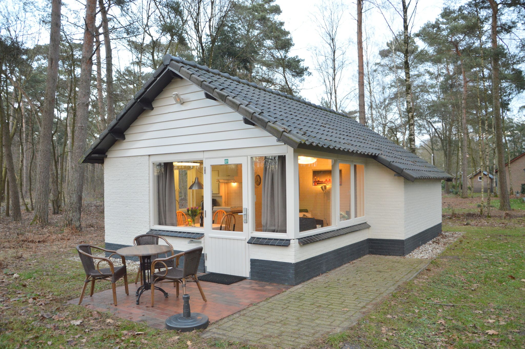detached bungalow in a nature-filled park