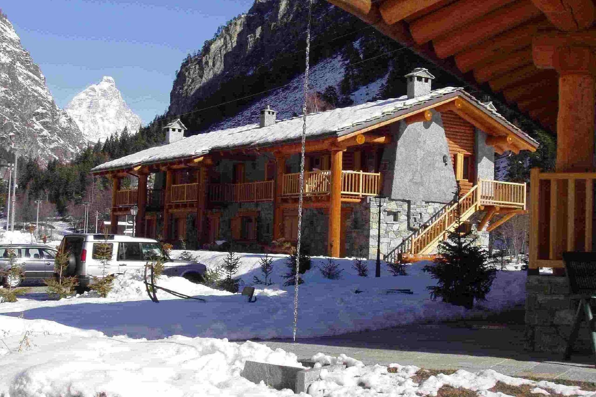 Located in Antey-Saint-AndrÃ©, this luxurious 1-bedroom chalet can accommodate 5 guests. Ideal for friends or families, guests can enjoy breathtaking views of the mountains from the terrace and access free WiFi at this pet-friendly property.



You can walk down to the town centre 300 m away, where you can find several shops and restaurants. Several ski lifts including Chamois, Torghnon Valtournenche and Cervinia are located in the vicinity.



Guests can enjoy a stay close to nature at this property. The kitchen is well-equipped with an oven, dishwasher and refrigerator. Guests can also utilise the garage and ski storage available here. This child-friendly property also features a high chair while a cot is available at a small fee. Guests can also cosy around the fireplace in the living room for warmth while a heating facility is also available.

A utilities & service fee of EUR 100,00 will be required closer to your checkin date. You will receive a separate communication with the payment link. The utilities & service fee ensures a smooth stay and covers any additional services such as cleaning, service charges, consumption, damages or any additional charges incurred during the stay.