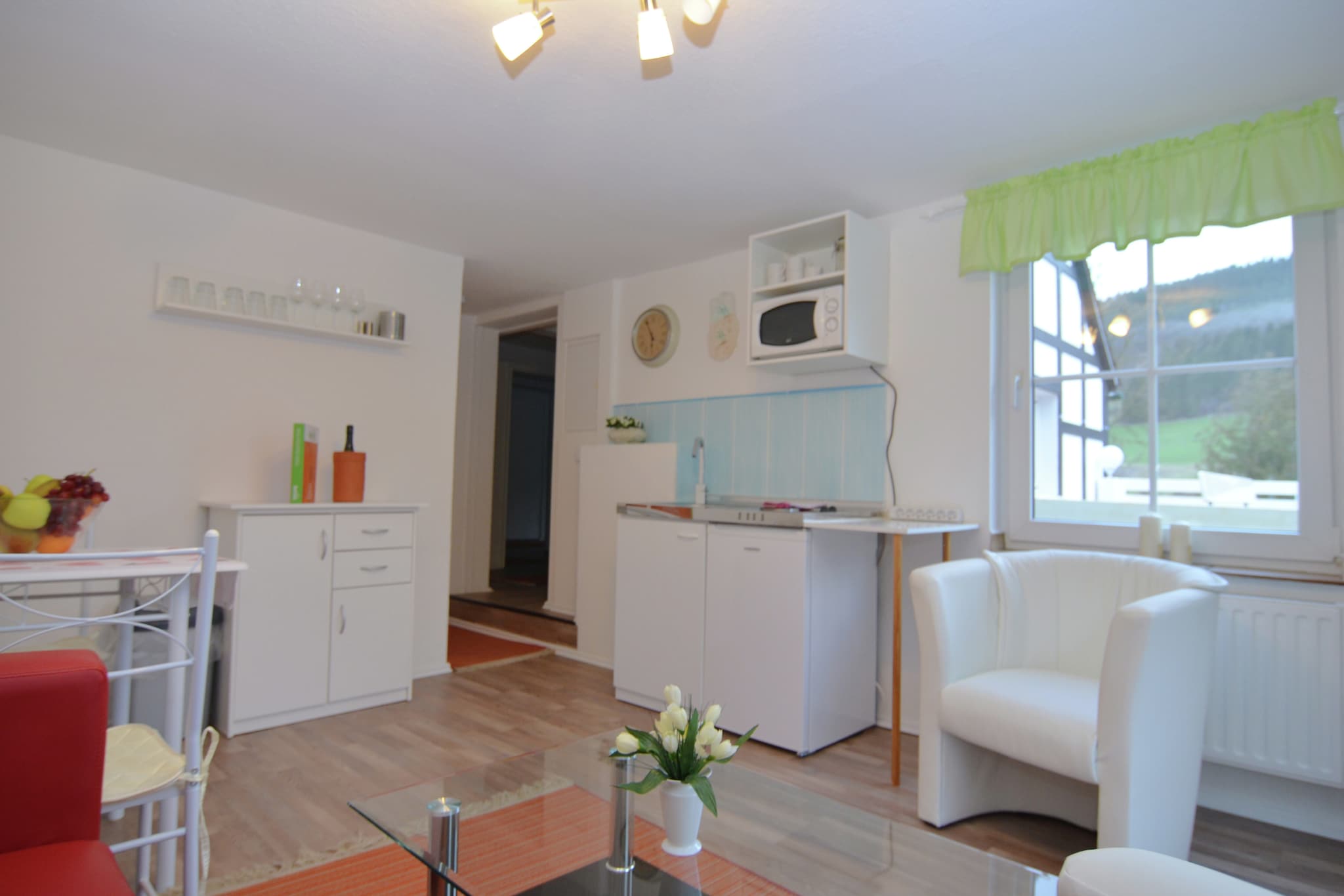 Situated in Oberkirchen in the town of Schmallenberg, this vacation home with 4 bedrooms can accommodate a group of 8. Located 300 m away from the forest, this home has a well-maintained terrace to lounge in the lap of nature.
This region bestows plenty of leisure and recreation opportunities including swimming, bowling, horseback riding, tennis, golf, and more. During winters, you can employ the ski buses resting at 200 m away to reach the winter sports destination, Winterberg. Whether you decide to go for cross-country skiing or sleighing and downhill, you are sure to enjoy every bit of your vacation here. General supplies can be shopped from 100 m.
There is a subtle parking facility available here along with arrangements for garden furniture and grill.
A public transport facility is available at a distance of 200 m. The Paderborn Lippstadt Airport is less than 77 km away.