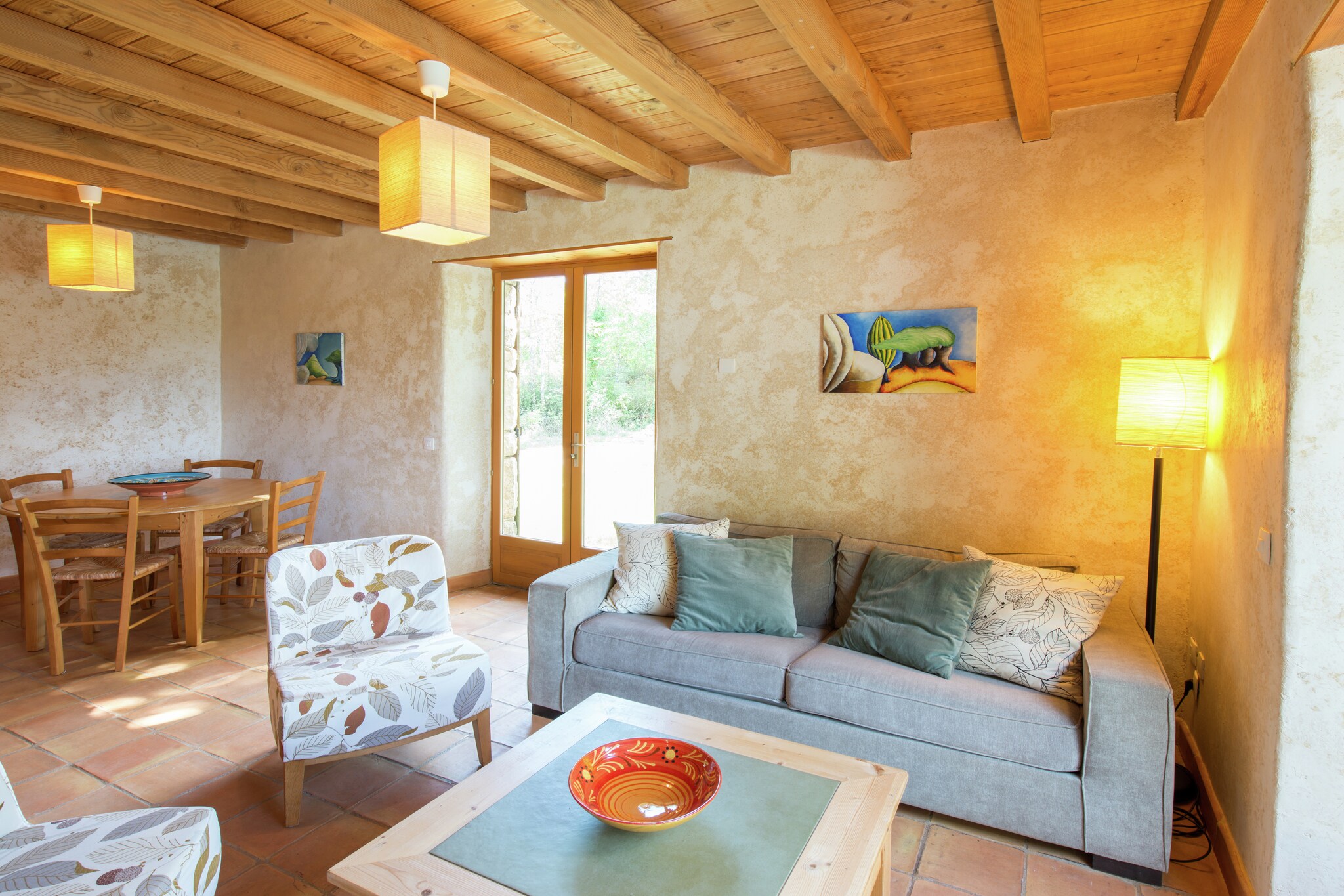 Located in Ardèche, this 2-bedroom holiday home is perfect for couples on romantic getaway or a family travelling with children. Situated in the countryside, this home also has a private swimming pool._x000D_
_x000D_
The scenic rivers Beaume, Chassezac and Ardèche are in the vicinity of the holiday home. You can also enjoy canoeing in the neighbouring Ruoms region (5 km). Several picturesque villages like Labeaume (7.6 km north) and Balazuc (13.9 km north) are also close by._x000D_
_x000D_
This tastefully decorated holiday home is well-furnished with all the modern amenities to make your stay comfortable. There is a well-equipped kitchen and floor heating for comfort. The barbecue organized at the private terrace will surely leave you with a memorable experience. There is also a garden equipped with furniture to relax. The host provides an extra cot on request._x000D_
_x000D_
The nearest airport is Aérodrome Aubenas Ardèche Méridionale, which is18.8 km away.