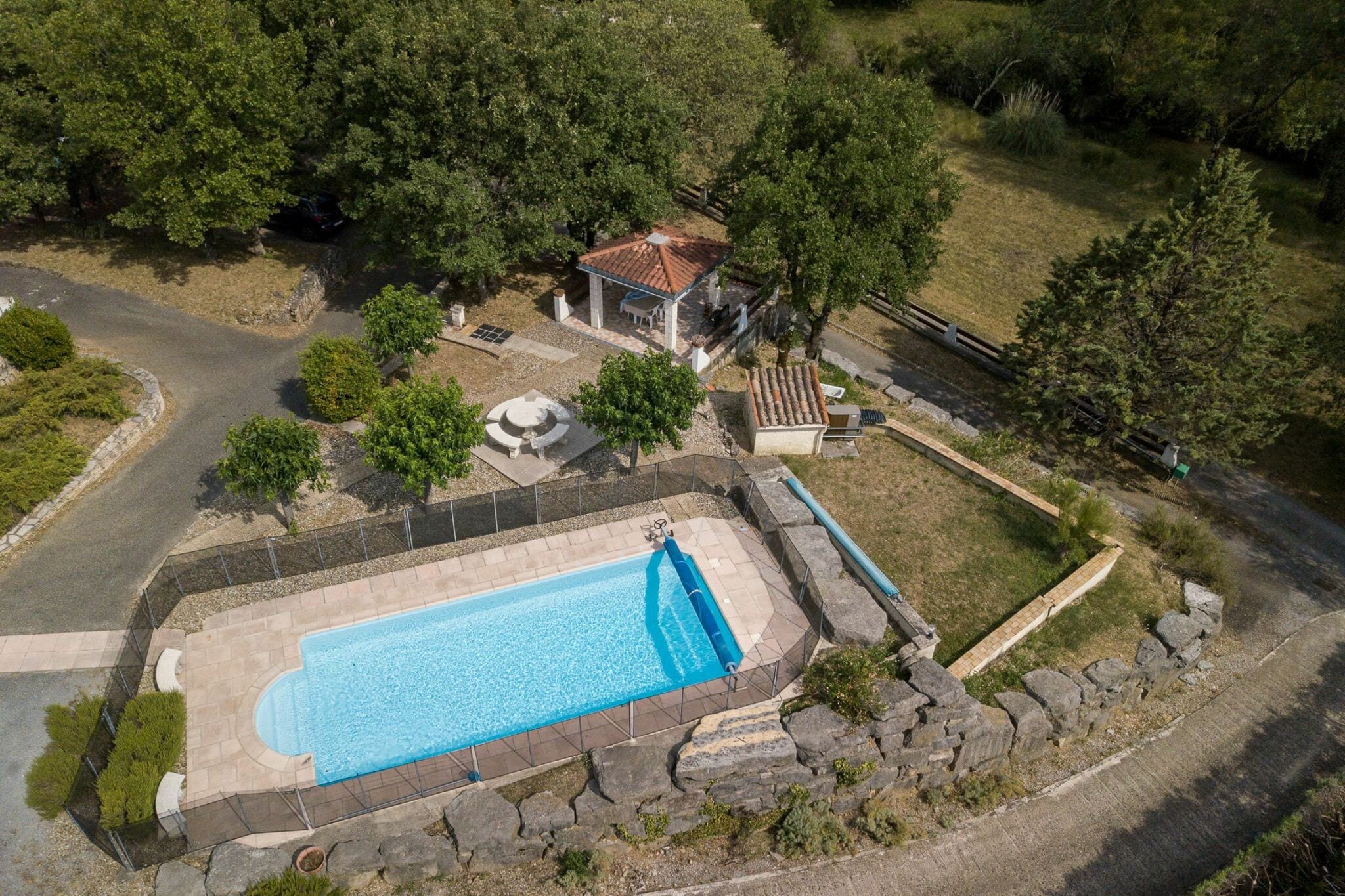 Cottage in Uzer with Pool, Terrace, Garden, Deckchairs