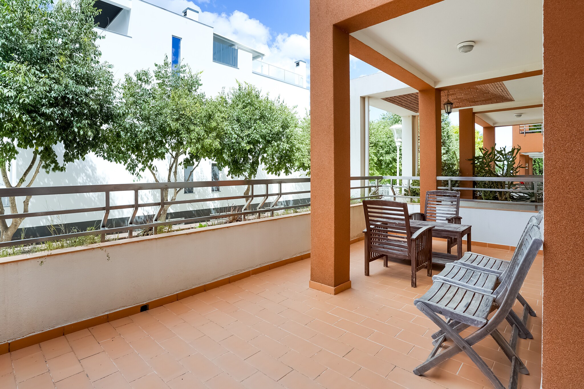 This modern apartment with 2 bedrooms is located in Tavira, which is the ideal stay for a small group and families. This accommodation for 5 guests, also has a shared swimming pool and a separate children's pool to enjoy. This vacation apartment is within walking distance from downtown Tavira. At this old town center, you can take a pleasant stroll through the narrow streets and along the banks of the Rio Gilão. Gorgeous sand beaches (3 km) are also within reach. From Tavira, ferries depart regularly to Ilha de Tavira, a delightful dune island off the coast. This elegant apartment is situated on the ground floor of a small apartment complex. It is nicely decorated and features a lovely large patio in the back. You can relax in the cozy living room, equipped with a sofa bed and a TV or enjoy the barbecue on the terrace. The host also provides free WiFi, a children's bed, and a high chair at a small fee. Play equipment are also available for kids enjoyment.