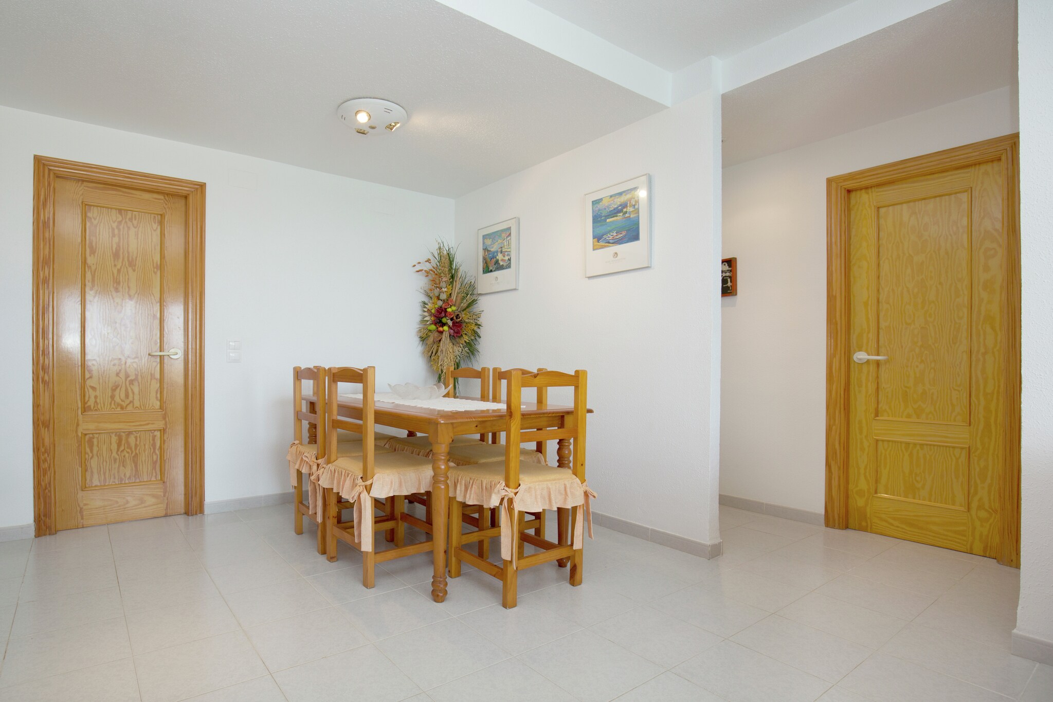 On the 2nd floor: (Kitchen(cooker(ceramic), coffee machine, oven, microwave, dishwasher, fridge-freezer, washing machine, balcony or terrace), Living/diningroom(single sofa bed, dining table, seating area, balcony or terrace, heating(electric)), bedroom(double bed, balcony or terrace), bedroom(2x single bed), bathroom(bathtub with shower, washbasin, toilet), bathroom(shower, washbasin, toilet), terrace(private), garden furniture)\n\ngarden(shared with other guests), parking, swimming pool(shared with other guests, opened from Jan upto and including Dec)