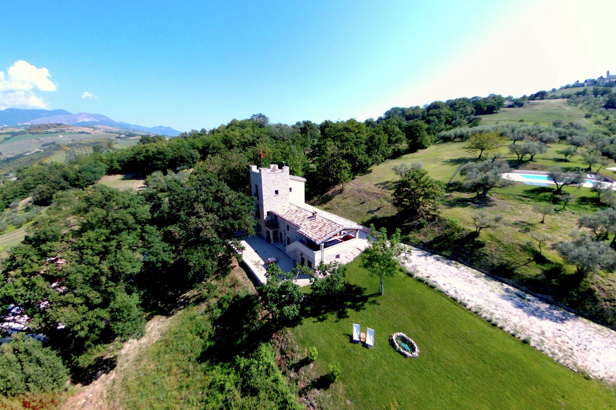 Villa with tower between olive trees with private swimming pool, nice view
