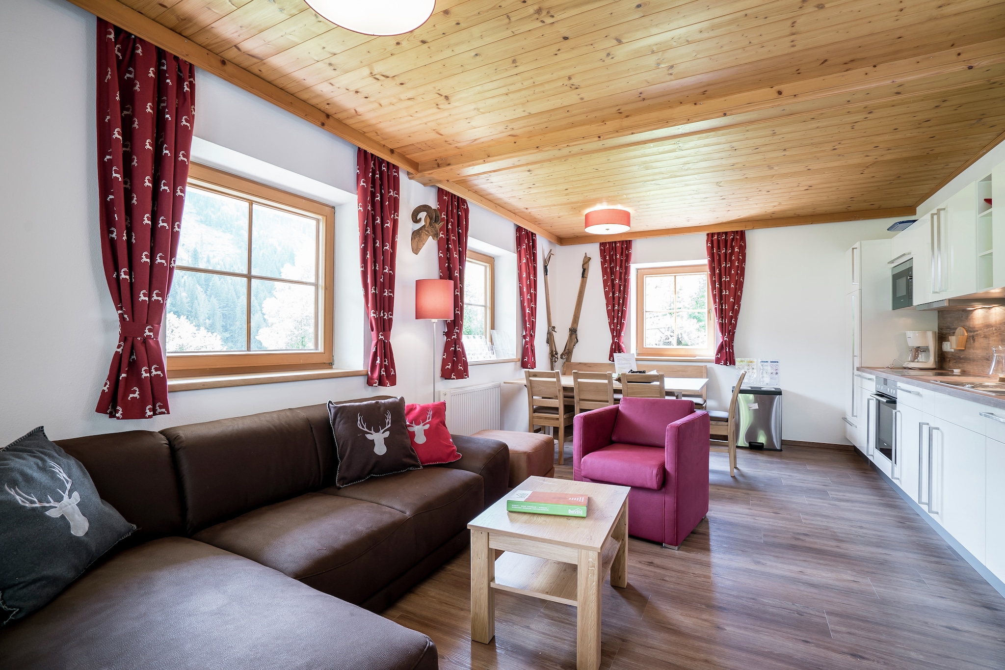 The apartment is located amid forest in Salzburg. It has 4 bedrooms which can accommodate 10 people. It is perfect for big families and groups. Ski lift (Talabfahrt Viehhofen) is 800 m, ski bus is 300 m away from the apartment, it is a star attraction for skiing enthusiasts. Lake is 12.1 km away where enjoy the natural beauty around you. In case you want to buy anything, general supplies and town center are at a walkable distance of 600 m. Restaurants are 600 m away, where you can indulge in mouthwatering delicacies. The apartment has a terrace where you can bask in the sunlight. It has a barbecue where you can bond over food. To ensure the comfort of your child, it has children's bed and high chair. It offers ski boot heaters so that you can have an amazing skiing experience. For the safety of your vehicle, parking facility is provided. Public transport is at a walkable distance of 300 m and airport 80 km away.

About Belvilla

When you stay in a Belvilla home, you can rest assured of a unique holiday home in ideal surroundings at an attractive price. The portfolio of accommodations consists of more than 40,000-holiday homes in 20 European countries. Interested in a weekend getaway, a summer or winter sports holiday or simply a short break? Do you prefer the coast, the countryside or the mountains? Whatever your preference, there is a Belvilla home to meet your needs, from a cosy gîte for two to a castle big enough for the entire family, from an apartment in the heart of Rome to a cabin in the middle of nowhere, from a simple tree house to a luxury dream villa and from close to home to the other side of Europe.

A Belvilla home gives you the freedom to enjoy breakfast in your pyjamas or continue a good conversation into the morning hours without having to worry about the bar's closing time. Prepare gourmet meals with fresh local ingredients in your own kitchen and take advantage of having your own swimming pool to do as many cannonballs as you want! In other words, you can enjoy complete privacy in your home away from home.