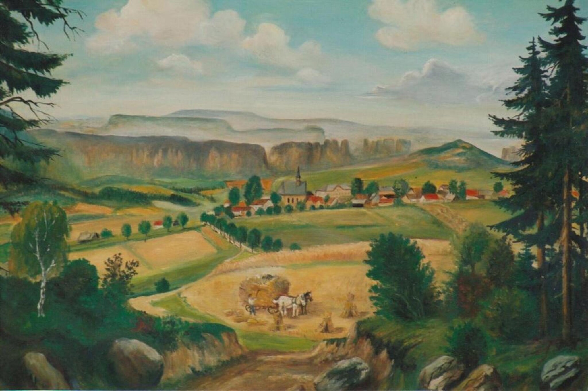 Sächsische Schweiz-Gebieden zomer 20km