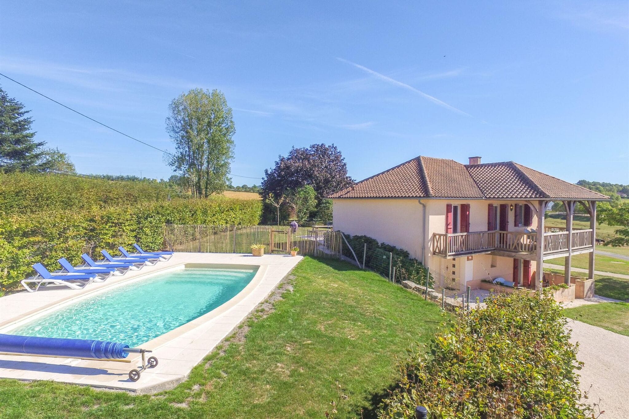 Detached house with stunning views and a private heated swimming pool.