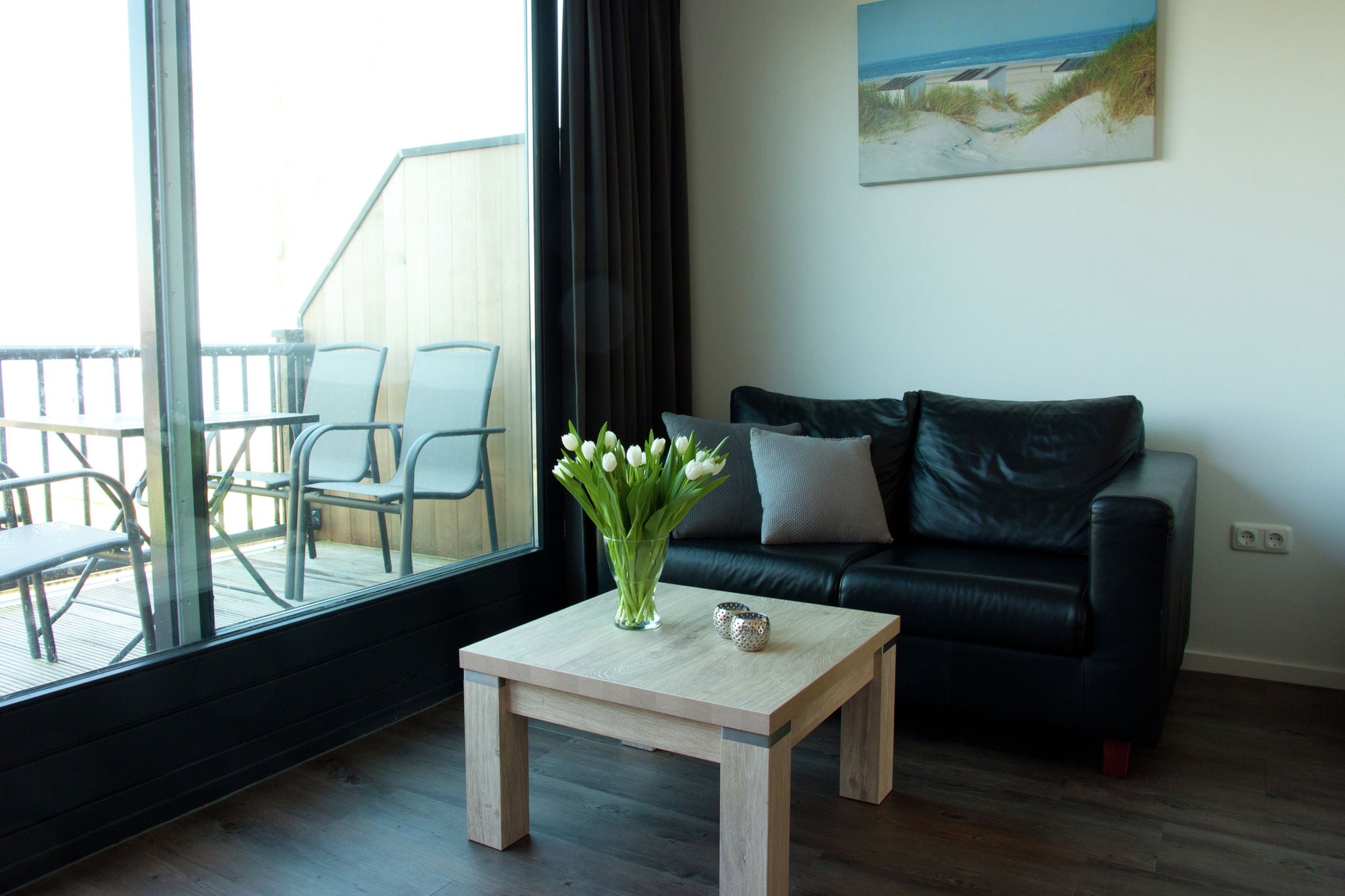 Knus appartement aan de Friese meren met een aanlegsteiger