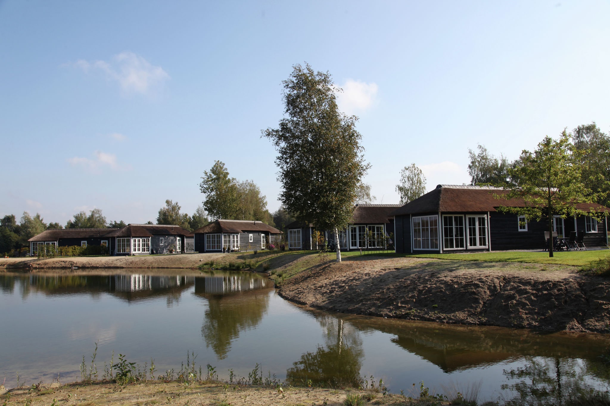 Reetgedeckte Lodge mit Kombi-Mikrowelle in einem Ferienpark in Twente