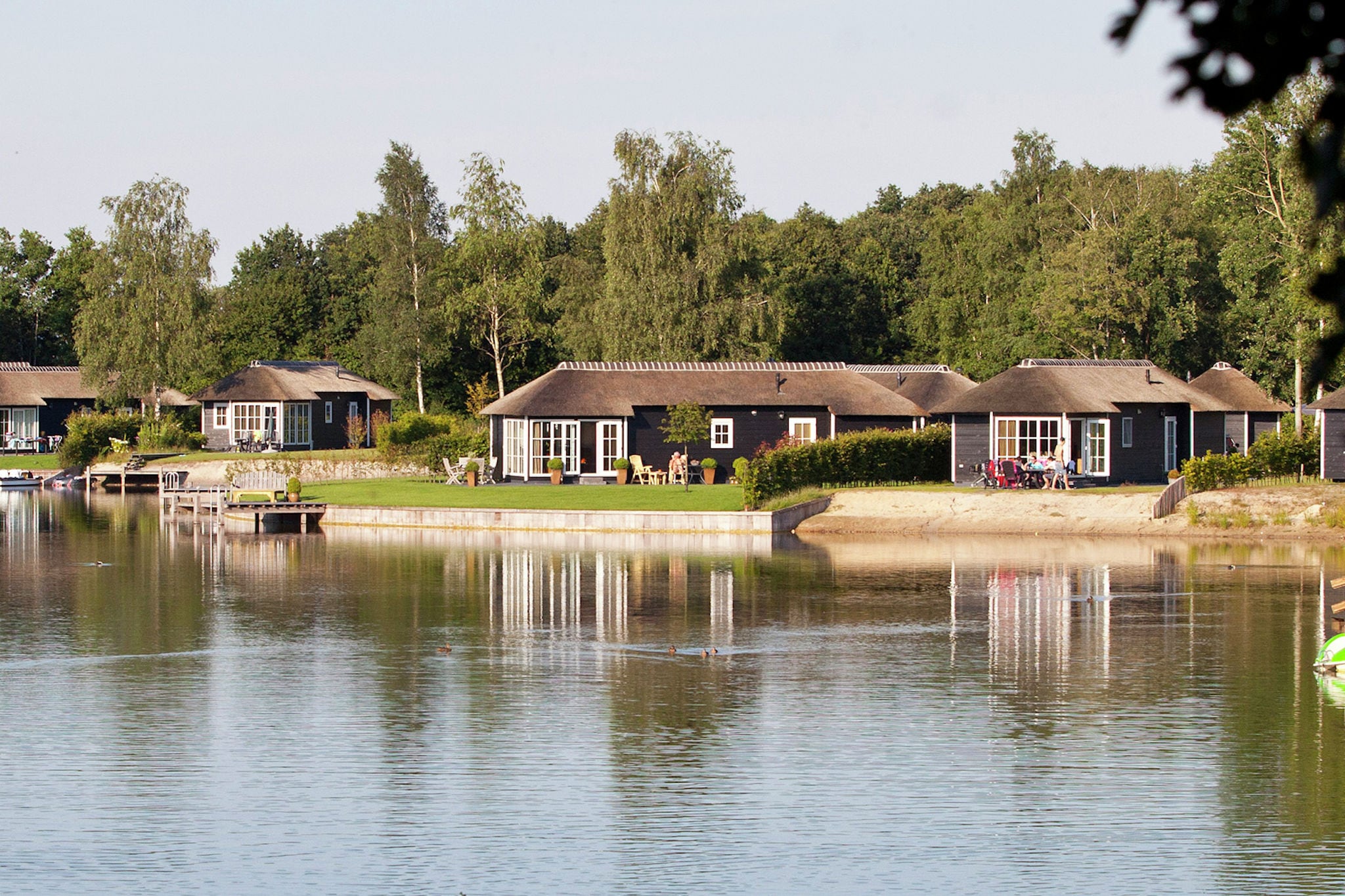 Reetgedeckte Lodge mit Kombi-Mikrowelle in einem Ferienpark in Twente