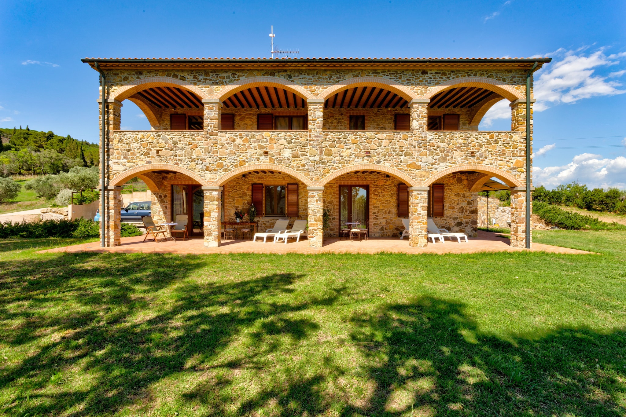 Modern apartment in a farmhouse in Suvereto with a veranda