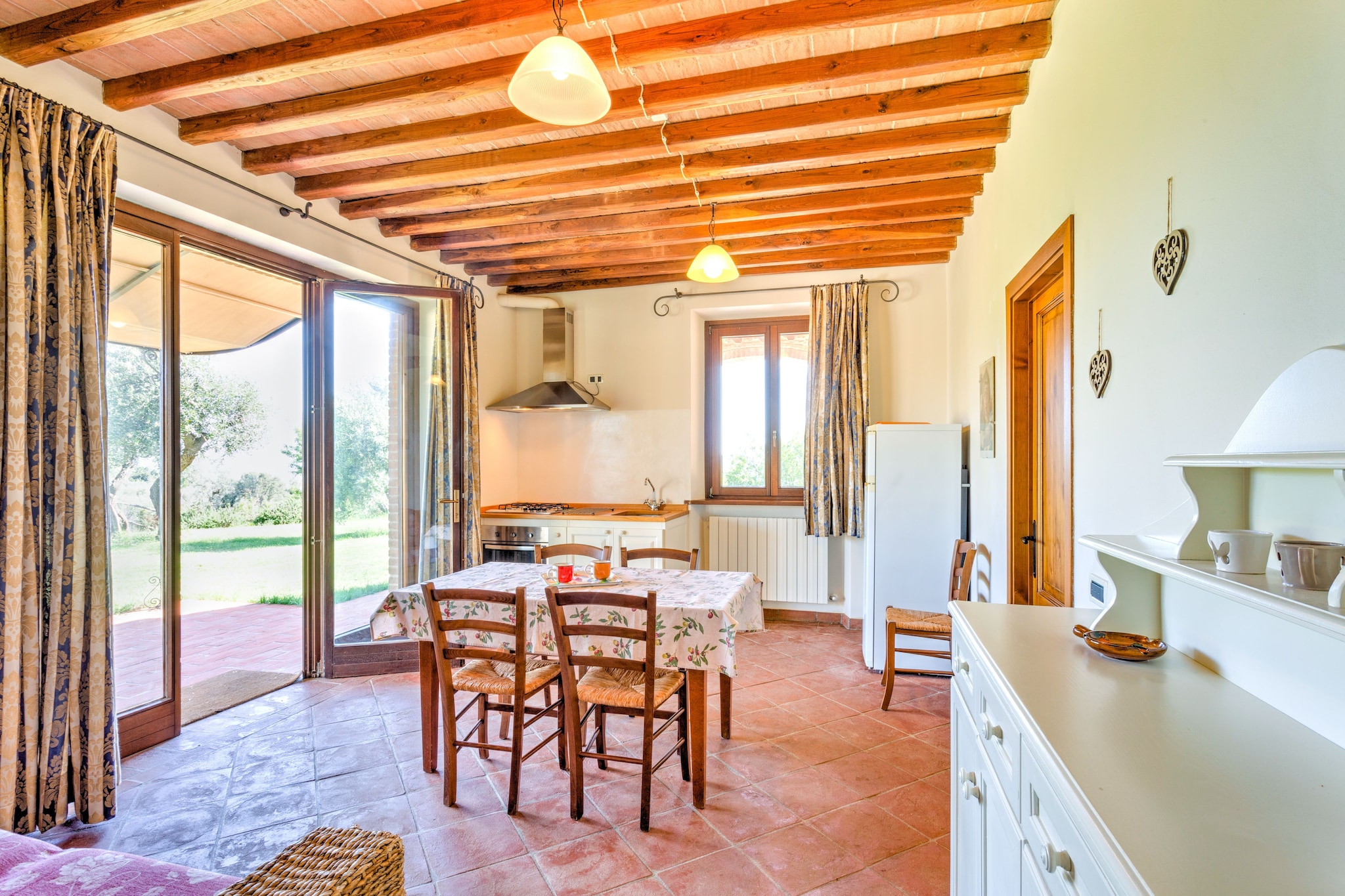 Modern apartment in a farmhouse in Suvereto with a veranda