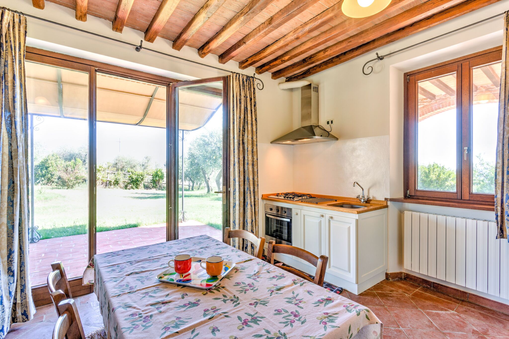 Modern apartment in a farmhouse in Suvereto with a veranda
