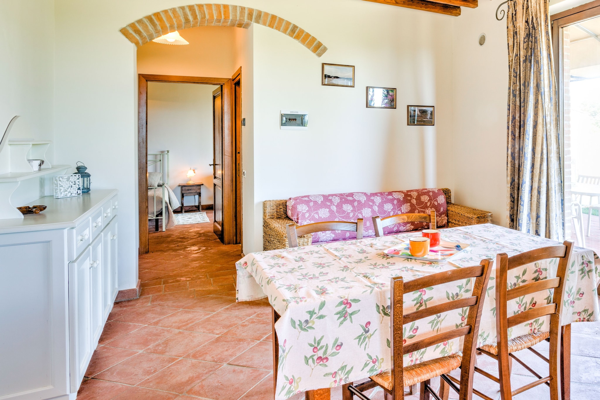 Modern apartment in a farmhouse in Suvereto with a veranda