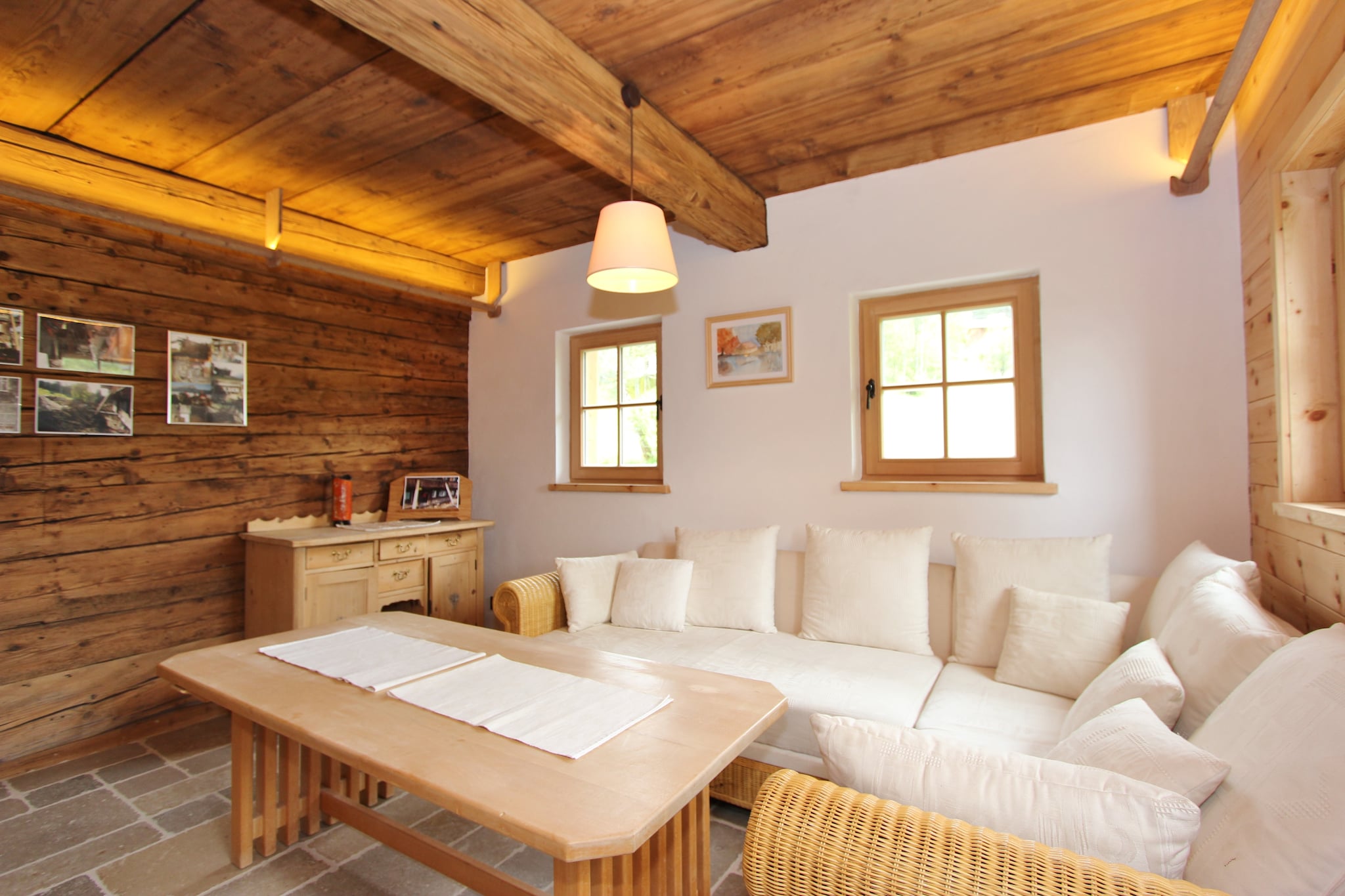 This beautiful and unique property, in the middle of the St. Johanns ski slope in Tyrol, is ideal for families, groups and smaller clubs who want to spend an unforgettable holiday in Tyrol.
The building was built around 300 years ago, completely renovated in 2015 and brought up to the latest state of the art. The rooms are generously equipped and the natural scent of Swiss pine accompanies you in a pleasant way.
This property is a perfectly successful mix of old and new, without neglecting comfort. On the ground floor there is a kitchen, living room with double sofa bed, 1 2-bed room, 1 bathroom with shower and a separate WC. Upstairs you will find a bathroom with bath and 3 bedrooms.
This property is a real jewel in winter. The ski slope passes directly by the house on both sides. Therefore it more than lives up to the predicate, ski-in/ski-out. The ski lifts are only a stone's throw away and an umbrella bar is just around the corner. It can be reached in less than a minute.
In summer, too, this property entices you with a tremendous range of activities in the area. The mountain railways also transport you during peak times in summer. In the immediate vicinity, in addition to endless hiking trails and mountain bike trails right on the doorstep, there is also a climbing park and a mountain cart track. 

Driving on the mountain road in winter is usually only possible with snow chains and/or four-wheel drive!