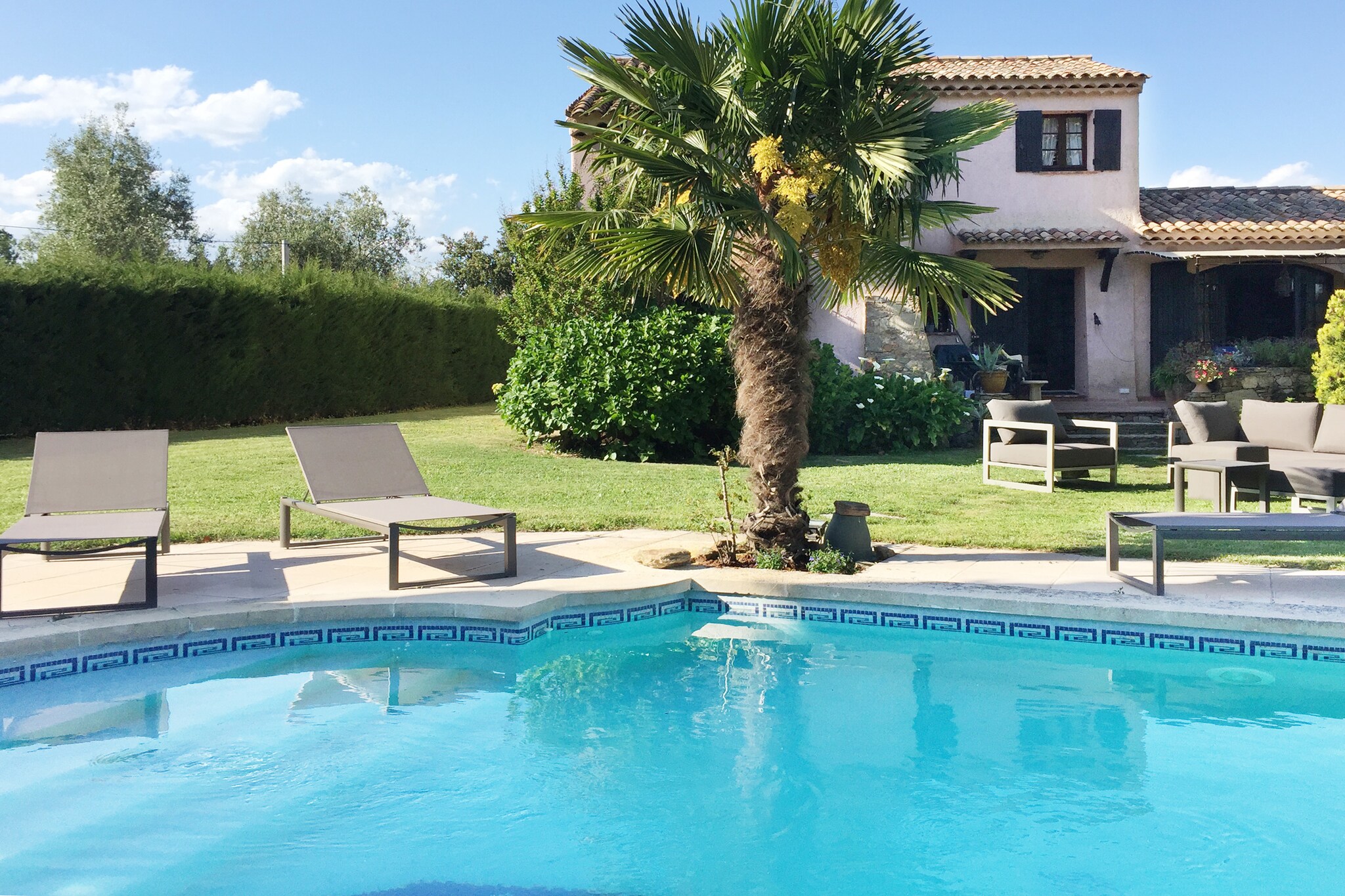 Modern villa in Tanneron, France with 4 bedrooms and can accommodate up to 8 people. The cosy property near the beach is ideal for a family and friends. It has a private swimming pool as well.With a convenient location, general supplies and restaurants are available in just 10 km. Nightlife and lovely beach can be enjoyed in just 10 km away. Given the fun surroundings, the property can be great for a fun stay with friends or family.The child-friendly property comes with amenities like; T.V, fireplace, garden, Table Tennis table, play equipment, trampoline, swimming pool, terrace with barbecue facility with much more. It is an ideal spot for a holiday with a cosy vacation vibe.The Nice Côte d'Azur airport is just about 42 km away. Public transport is 10 km.