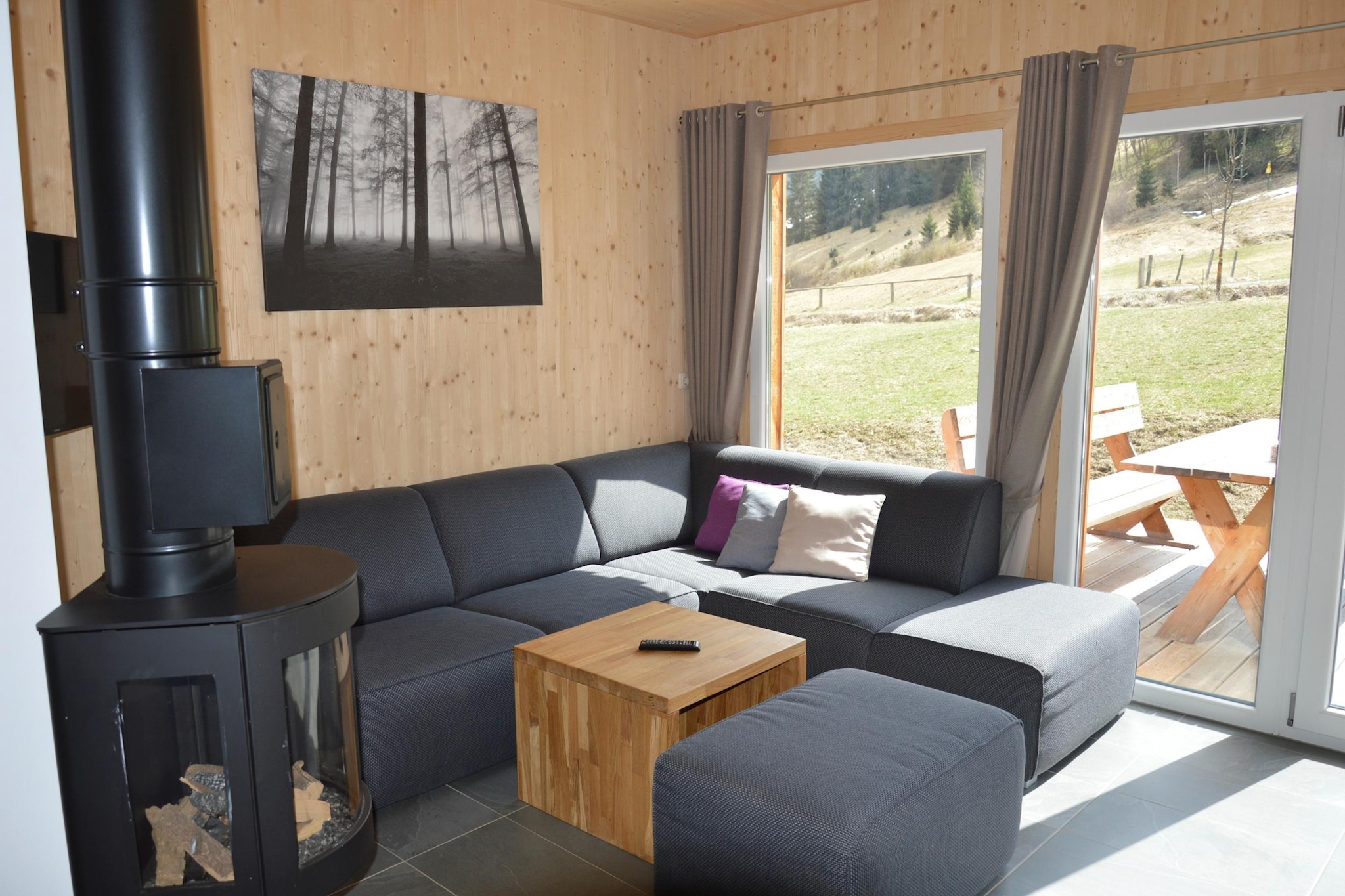 "Welcome to your ultimate retreat at the Kreischberg Valley Station, where luxury and relaxation converge in this exceptional 140 m² deluxe chalet. Perfectly suited for up to 10 guests, this stunning property offers an unparalleled living experience with its array of premium features and amenities. This exclusive chalet boasts five elegantly designed bedrooms, each furnished with a comfortable double bed to ensure restful nights. With five modern bathrooms, featuring either invigorating showers or indulgent indoor whirlpool tubs, you'll have ample space and privacy. Hair dryers are provided for your convenience.
Located at the top of the Kreischberg Valley Station, this chalet offers immediate access to premier skiing and snowboarding in the winter, and scenic hiking and biking trails in the summer. Your stay includes the Murau-Murtal GuestCard (summer), offering additional benefits and discounts to enhance your experience.
The heart of the chalet is its spacious living-dining area, thoughtfully designed with a cozy seating arrangement and a flat-screen TV, creating the ideal setting for relaxation and socializing. The open kitchen is a culinary haven, fully equipped with cutlery, cookware, a ceramic hob, oven, dishwasher, and a fridge with a freezer compartment. Additional amenities include a toaster, kettle, and coffee machine. A small starter set with essential items such as dishwasher tabs, dishwashing liquid (sample), sponge, garbage bags, cleaning supplies, and a tea towel will be provided upon your arrival. For ultimate relaxation, the chalet features a luxurious whirlpool, an indoor whirlpool tub, and an infrared sauna, allowing you to unwind in style after a day of adventure. Stay connected with free Wi-Fi and enjoy a variety of channels on satellite TV. "