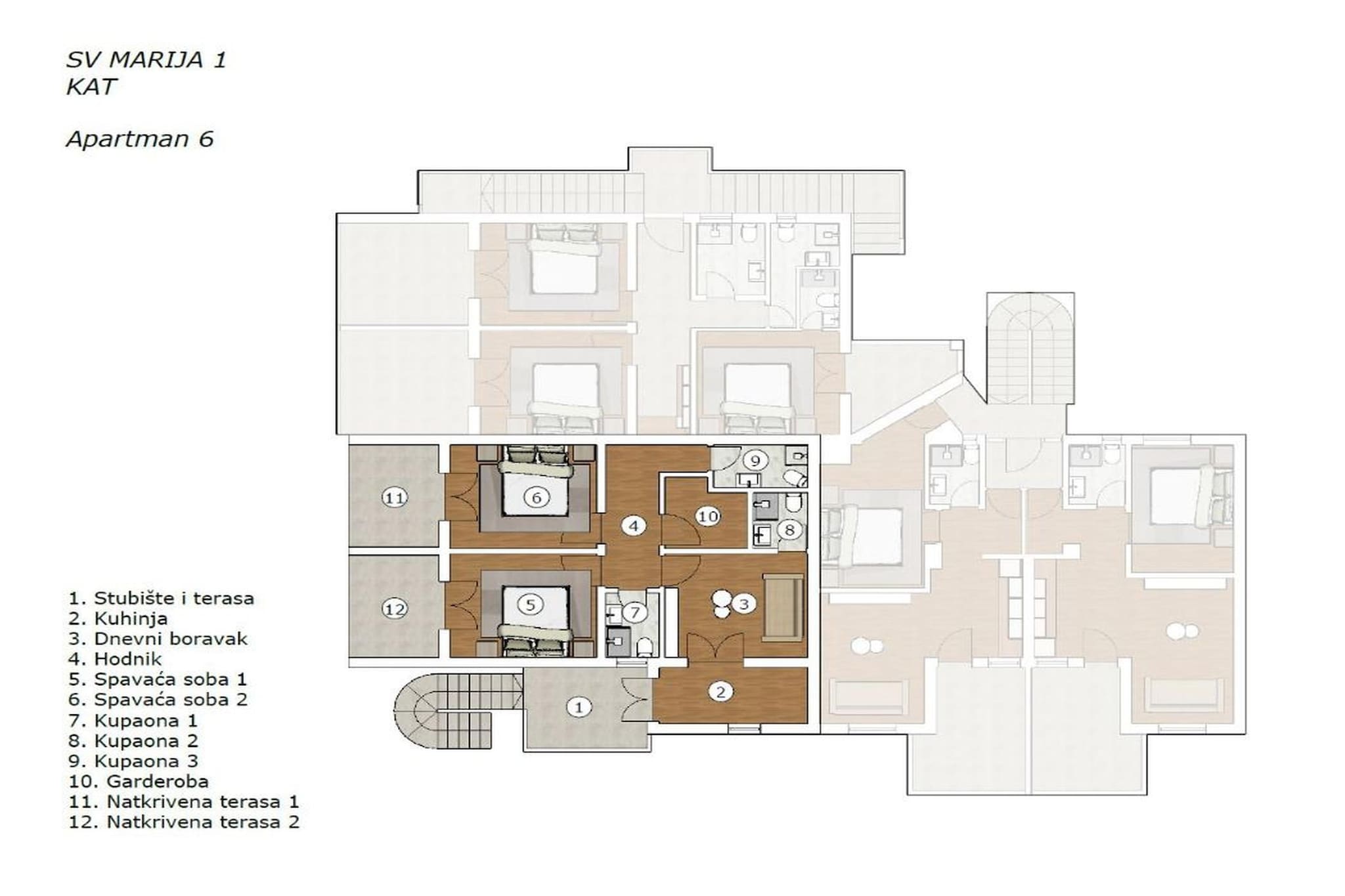 Sv Marija1 - Ferienwohnung 6 - Typ 4plus2-Plan