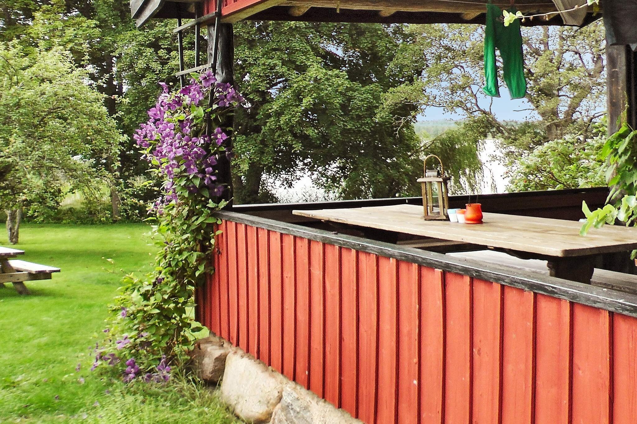 Internet Access DSL, Kitchen(20 m2)(wood cooker, cooker(electric), hood, coffee machine, waffle iron, microwave, dishwasher, fridge-freezer), Living/bed room(30 m2)(TV(satellite), DVD player, radio), bedroom(27 m2)(single bed, double bed, fireplace), bedroom(10 m2)(2x single bed, fireplace), bathroom(washbasin, toilet, washing machine), bathroom(washbasin, shower, toilet), cot, sauna(indoor, heated, 5 persons), heating(central), terrace(roofed, 17 m2), garden furniture, BBQ, parking, high chair, solar energy, air to air heatpump, water from well