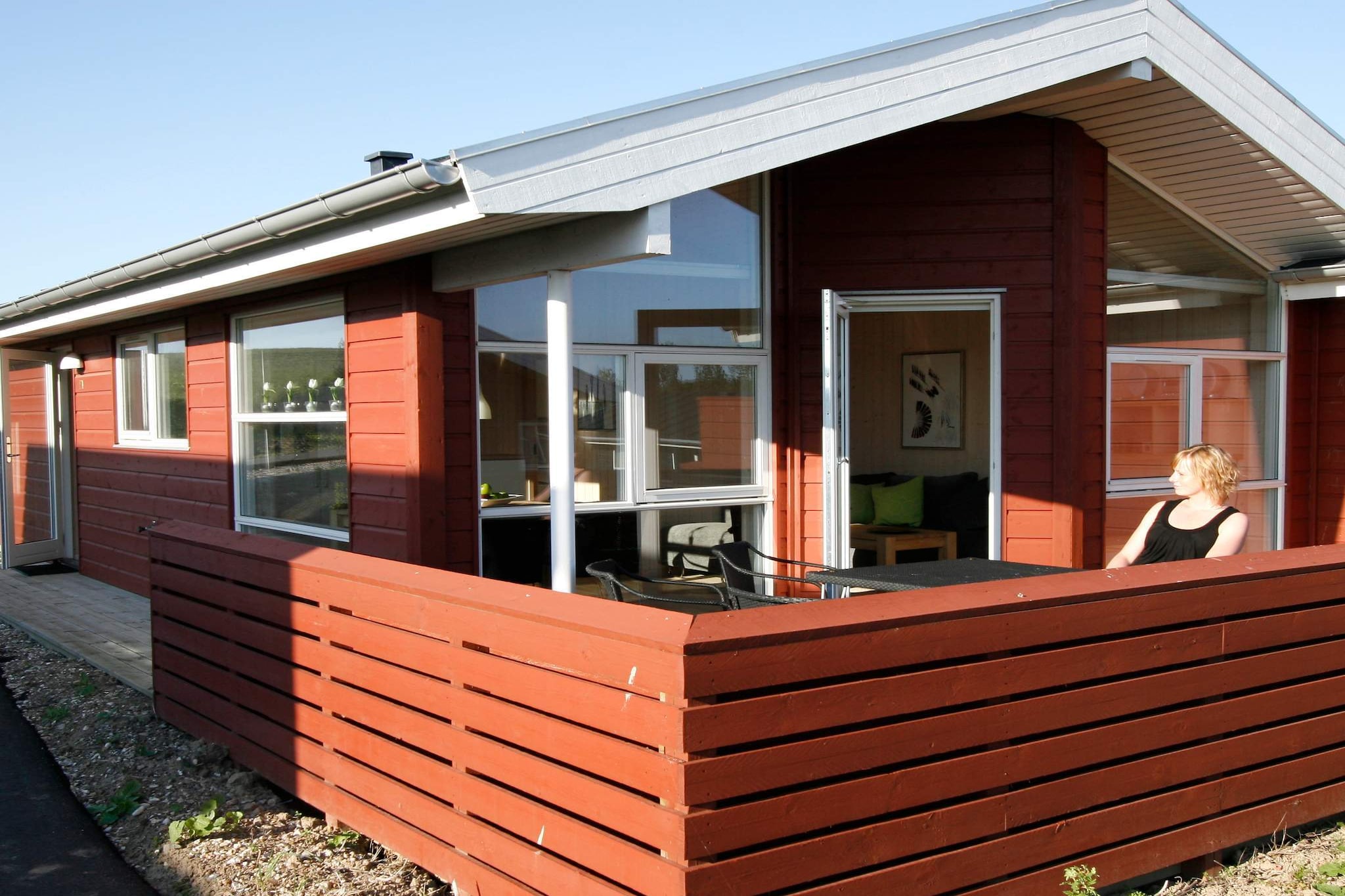 Holiday cottage near the marina and the beach. The house is located with other houses as duplexes, each of 60 m² and a small mezzanine on 6 m² and a wooden terrace of 20-32 m². The house was designed in a contemporary style. The roof is covered with roofing felt. The house is equipped with HTH kitchen. Floors and walls of wood create a cosy environment where you can relax indoors if it rains or open up to the terrace on a beautiful sunny day. In the area there is a small grocery store with a limited selection, as well as a summer restaurant in the area. A small path encircles the lake and invites for adventures for the little ones or walks for the big ones. There are trouts in the lake and you are allowed to fish. There is 22 acres common area that includes playground, activity centre, badminton, table tennis, pedal cars and much more. You can also rent bikes. The location of the house provides a cosy village atmosphere  free from annoying traffic, and children can move safely.A refundable deposit might be charged closer to your check-in date. The security deposit ensures a smooth stay and covers any additional services or consumption charges.This deposit covers utilities consumed during your stay and any additional services that may be taken.The final amount will be adjusted based on actual meter readings, actual usage of extra services, and any remaining balance will be refunded within 21 days after checkout.This deposit simply acts as a prepayment for charges that  you would anyways pay for, ensuring a seamless stay and check-out experience.