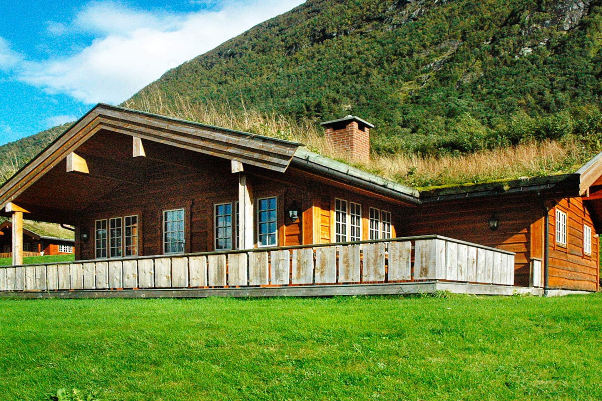open kitchen(cooker(electric), hood, coffee machine(filter), dishwasher, freezer(60-99L), fridge-freezer, washing machine), Living/bed room(36 m2)(TV(satellite, german television channels, norvegian TV channels ), fireplace, radio), bedroom(10 m2)(double bed), bedroom(10 m2)(double bed), bedroom(10 m2)(double bed), bedroom(5 m2)(single bed), bathroom(floor heating)(bathtub or shower, washbasin, toilet), heating(electric), terrace(20 m2), terrace(roofed, 15 m2), garden, garden furniture, BBQ