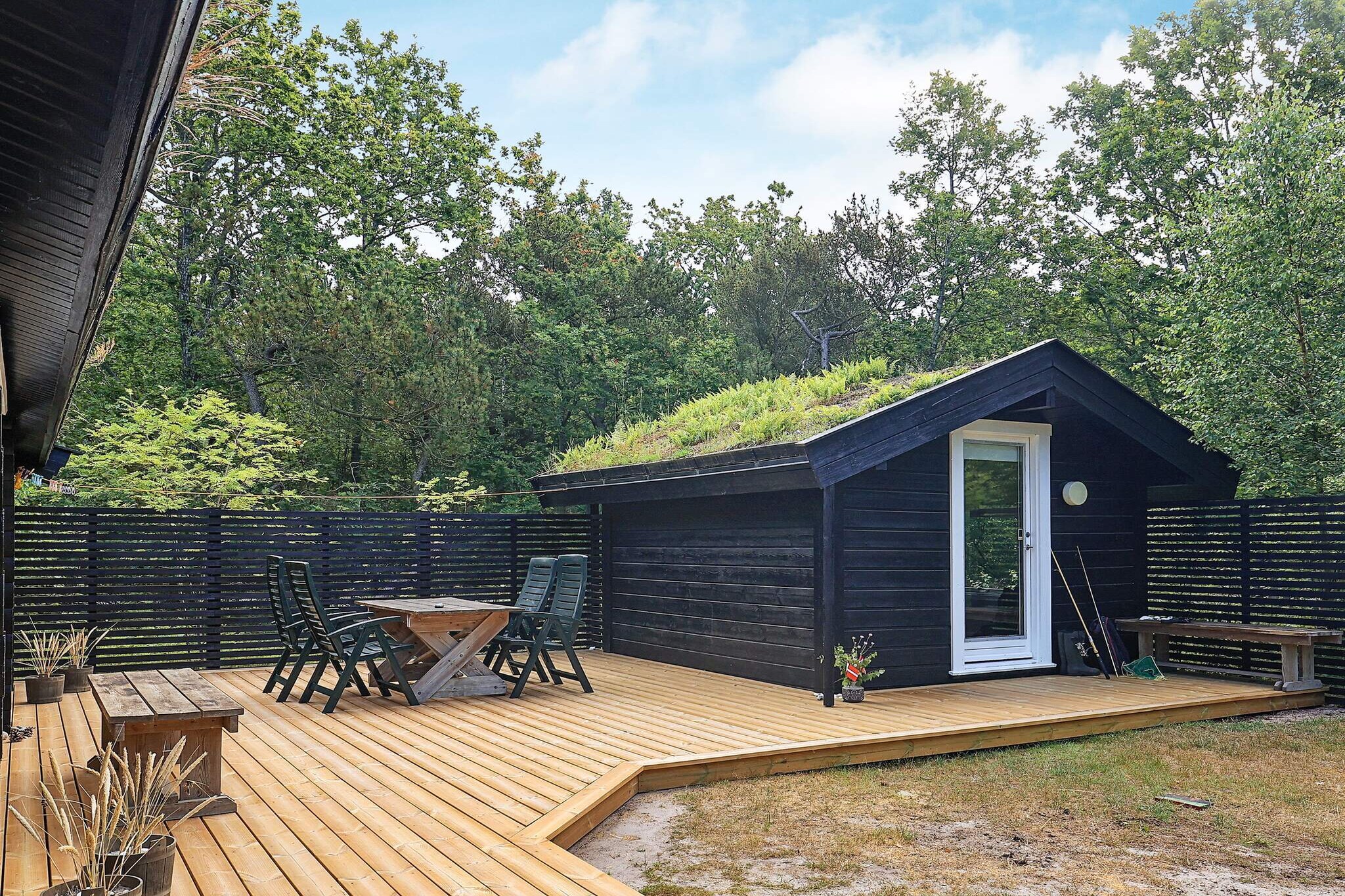 The house is built as a log house with a sloping ceiling and large solid roof trusses in round timber. The house has two chambers and a kitchen / living room next to the covered terrace. The house is located in Læsø Ferieby, whose small cottages are scattered on large natural plots in a low open plantation. Læsø Ferieby is located directly to the sea between protected areas of heath and beach meadow. Children can be let loose in a large and safe area between Strandvejen and the old beach dikes in front of the city. Læsø Ferieby consists of the four bird roads, named after Tranen and Alken, who are Feriebyen's migrant guests as well as Klyden and Bekkasinen, which are seen all summer on the areas between the houses and the sea. The beach in front of the house is reached by a gravel road over a ford or via the paved road, which is located with parking and small toilet house 500 m from the Holiday Village. Directly in front of the house is Denmarkâ & # x20AC; & # x2122; s most child-friendly beach, where no one gets lost because the tower from the Holiday Villageâ & # x20AC; & # x2122 ;s nearest neighbor & # 8217; the large redwashed Vesterø Church from the 13th century & # 8211; is always hallmark. The older children and adults take the bike 2 km down Strandvejen and go out to the barrier island Stokken and meet the Caribbean in Denmark. The house has a summer atmosphere of simple and almost matter-of-fact holidays & # 8211; with bathing days and bike rides and strawberries. In early spring, the area is full of wildlife and nature seems to come right up on the patio.
A refundable deposit might be charged closer to your check-in date. This deposit covers utilities consumed during your stay and any additional services that may be taken. The final amount will be adjusted based on actual meter readings, actual usage of extra services, and any remaining balance will be refunded within 21 days after checkout.