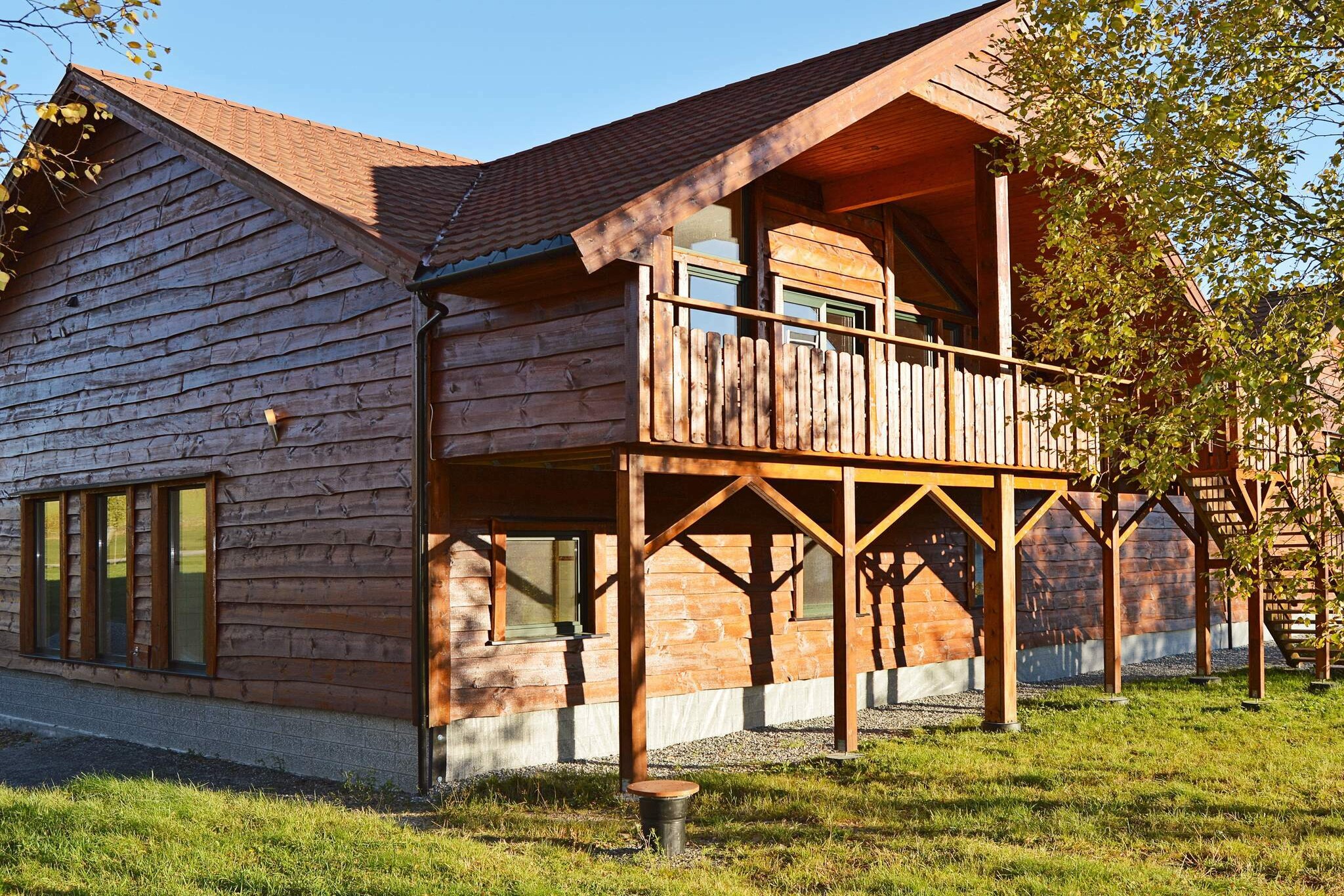 Enjoy a luxury holiday right by the sea, surrounded by magnificent fjord and mountains. If you rent 88203 + 28041 + 28042 + 18869 you will in total have room for 41 people in the same place, 200 meters apart. From the 23 mÂ² terrace you have a view of the fjord and the surrounding mountains. Below and in front of the house, a large lawn and terrace.  80 meters to communal terrace with a beach, outdoors covered grill with bar, pavilion and sun chairs. From June 23rd to September 6th, the swimming pool  is open from 12.00 - 18.00 every day. The pool may not be ready to open by this date if the temperature is not high enough. The beach is sheltered by a large private pier, great for fishing. Several boats are available for rent. Book boats, canoes and kayaks at the same time as you book the house.The fjord has plenty of fish, lobster and crabs.