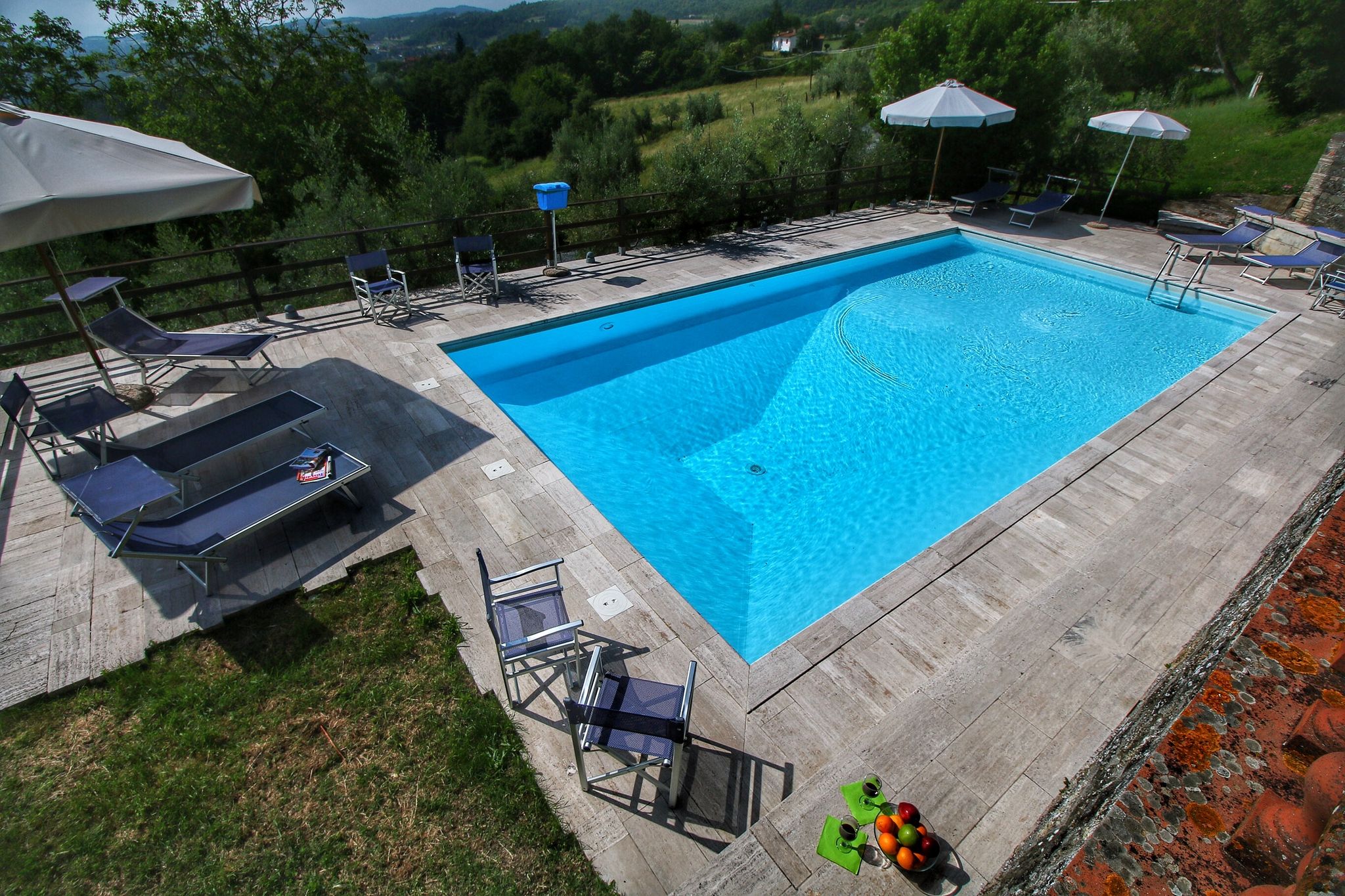 Panoramic stone apartment with swimming pool