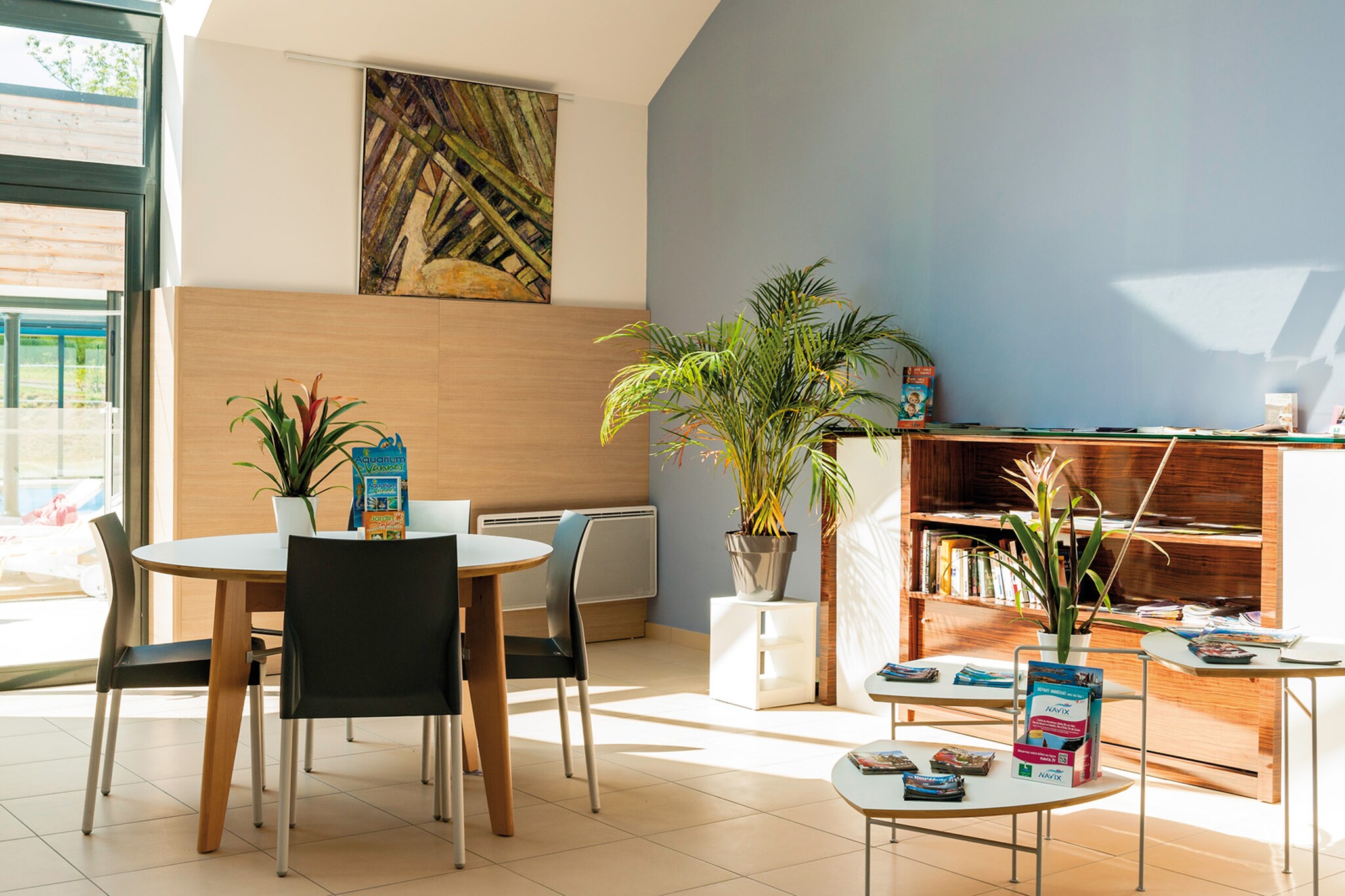 You can choose from the following types: - Two-room apartment for four people (FR-56530-02), - House for four people (FR-56530-03), - House for six people (FR-56530-04), - House for eight persons (FR-56530-05).