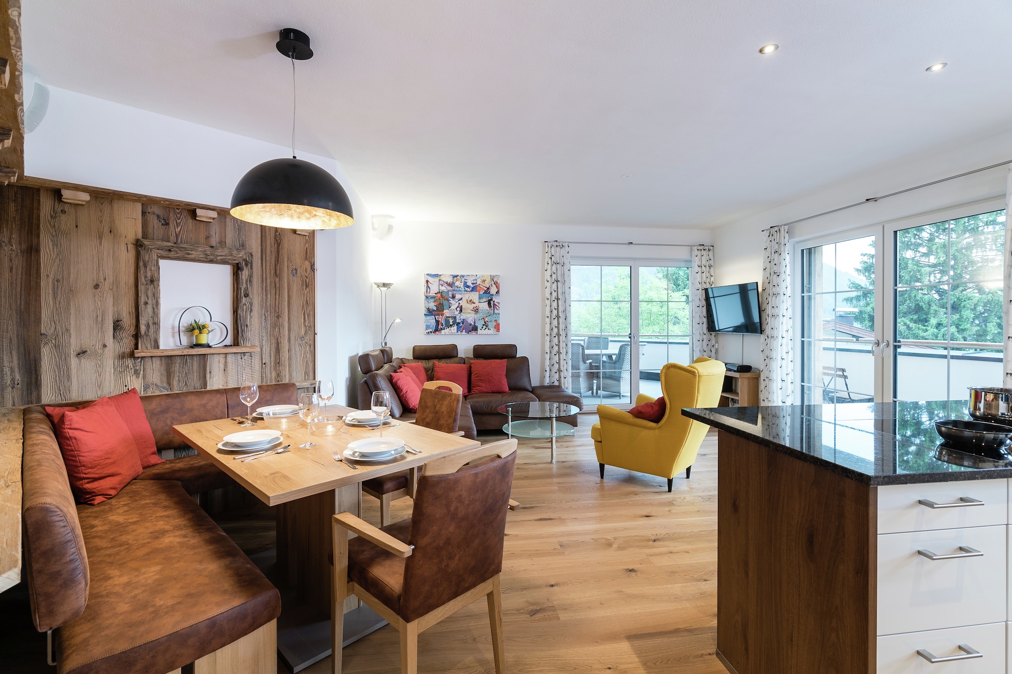 Wonderful views and outdoor activities offer a perfect vacation in this 2-bedroom chalet in Sankt Johann im Pongau. The paid sauna and floor heating are relaxing, while the ski boot heaters keep your equipment warm. The ski chalet rests near the Salzburger Sportwelt ski are and is ideal for a family of 4.

Enjoy outdoors by hiking, mountain biking, skiing or walking. There is much to do in the nearby Alpendorf. The ski area of Alpendorf/Wagrain/Flachau are all inviting you to have fun. The slopes of Salzburger Sportwelt is great to spend a day. The town center and restaurants are at 400 m. You can also find the supermarket at 4 km.

Evenings are perfect here with the spacious living room in place. The terrace with magnificent views are great to have delicious meals and open a bottle of wine. The home has a lift and parking for 2 vehicles. End your wonderful day with a sound sleep on the soft double beds.

Check-in between 3  6 PM and check-out between 8  10 AM.

Please note that the Tourist Tax also covers the Mobility Tax.