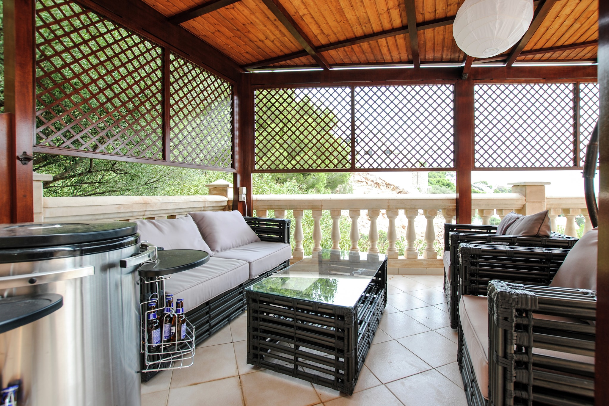 Wundeschönes & Nachhaltiges Casa Cap Vermell-Terrasbalkon