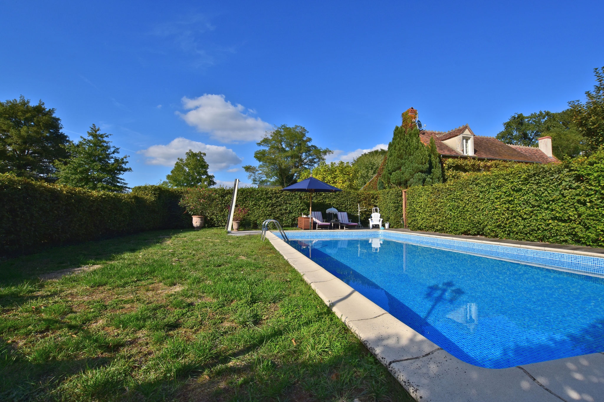 Bijzonder mooi gelegen en stijlvol huis op een domein van ca. 4 ha. met zwembad van 10 bij 5 meter