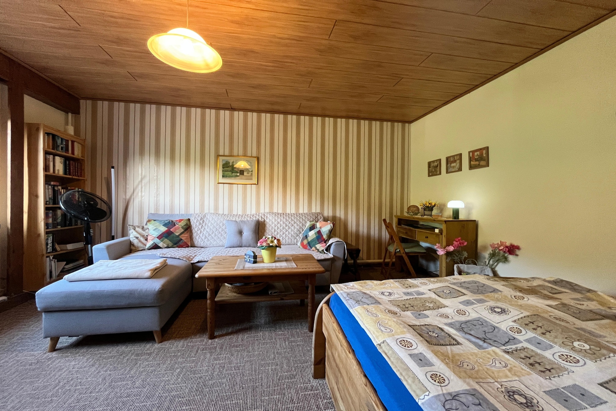 Hübsche Ferienwohnung am See nur 500m - Woonkamer