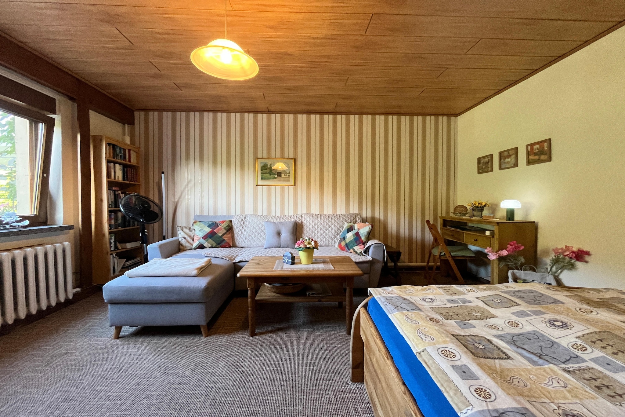 Hübsche Ferienwohnung am See nur 500m - Woonkamer
