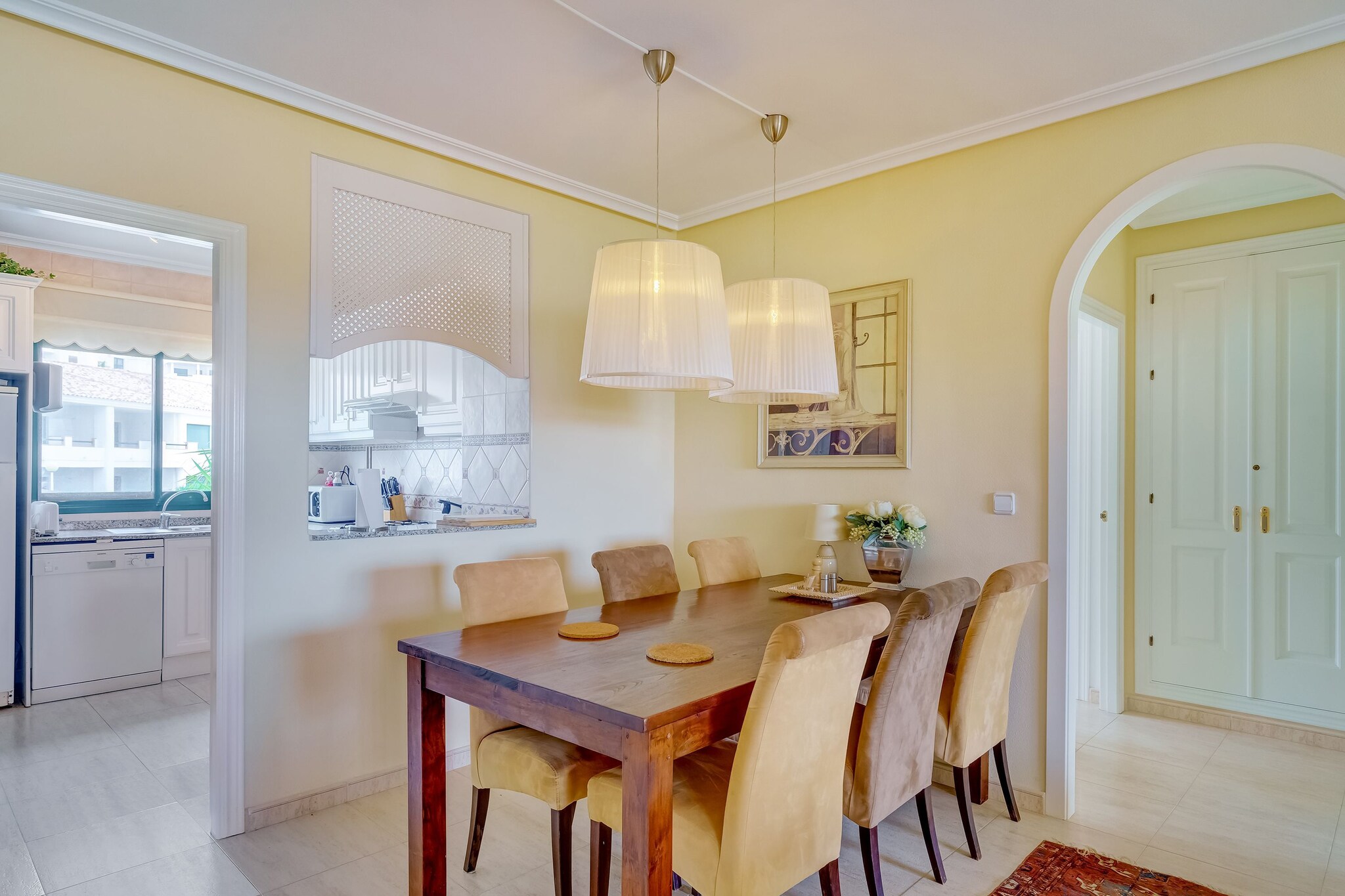 Enjoy a stylish Mediterranean escape in this luxurious 2-bedroom apartment in Valencia, perfect for families or small groups of up to 4 guests. Located just 11 km from Torrevieja and 55 km from Alicante Airport, it offers a peaceful retreat with easy access to coastal charm and city life.

The apartment features a bright living room with air conditioning and a private terrace furnished for outdoor dining or relaxing in the sun. The modern kitchen is fully equipped with a coffee machine, microwave, dishwasher, tumble dryer, and washing machine, ideal for longer stays or home-cooked meals.

Guests can unwind in the shared swimming pool or explore nearby restaurants just 1 km away. With pet-friendly accommodations for up to 3 furry companions, the whole family is welcome. WiFi.
Whether you're here for beach days, cultural outings, or simply to relax in comfort, this apartment offers the perfect base for your Valencia getaway.