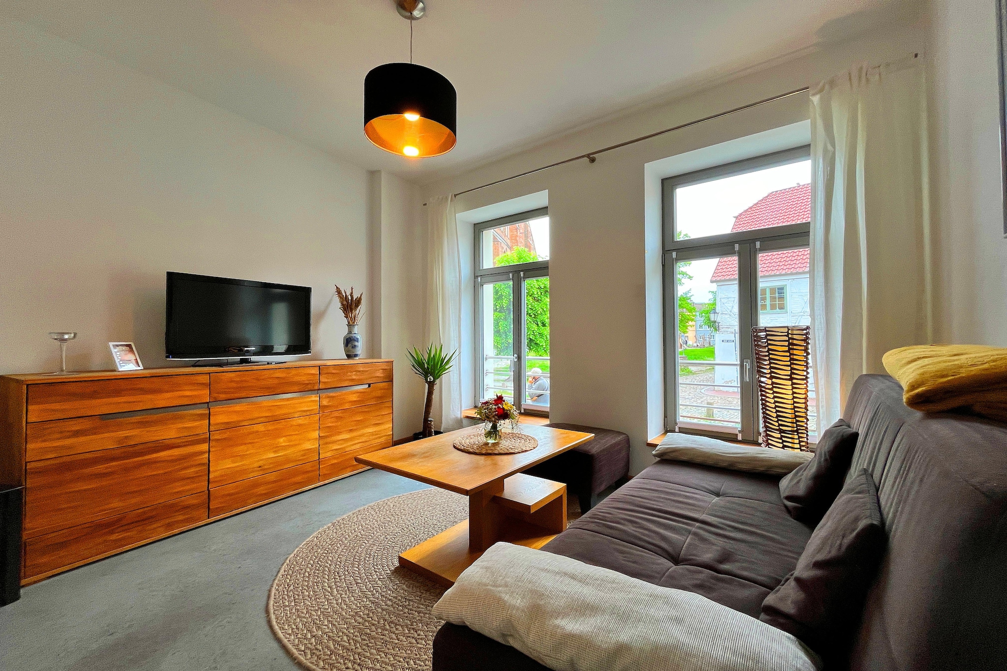 Komfortable Ferienwohnung in alter Stadtvilla Luv - Woonkamer