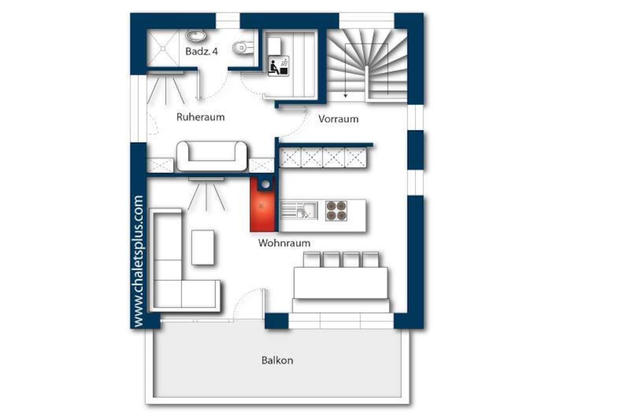 Nationalpark Chalet Schwarzes Hörndl-Plattegrond