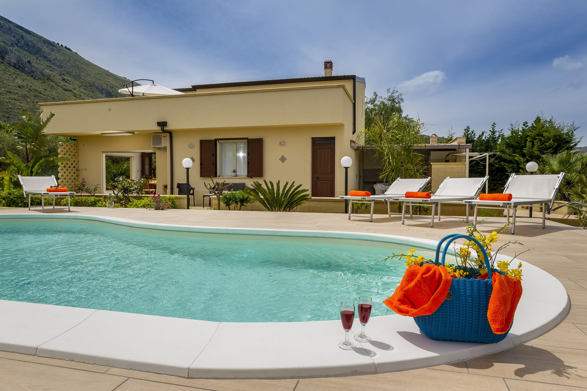 Beautiful detached villa with private pool surrounded by hills and nature.